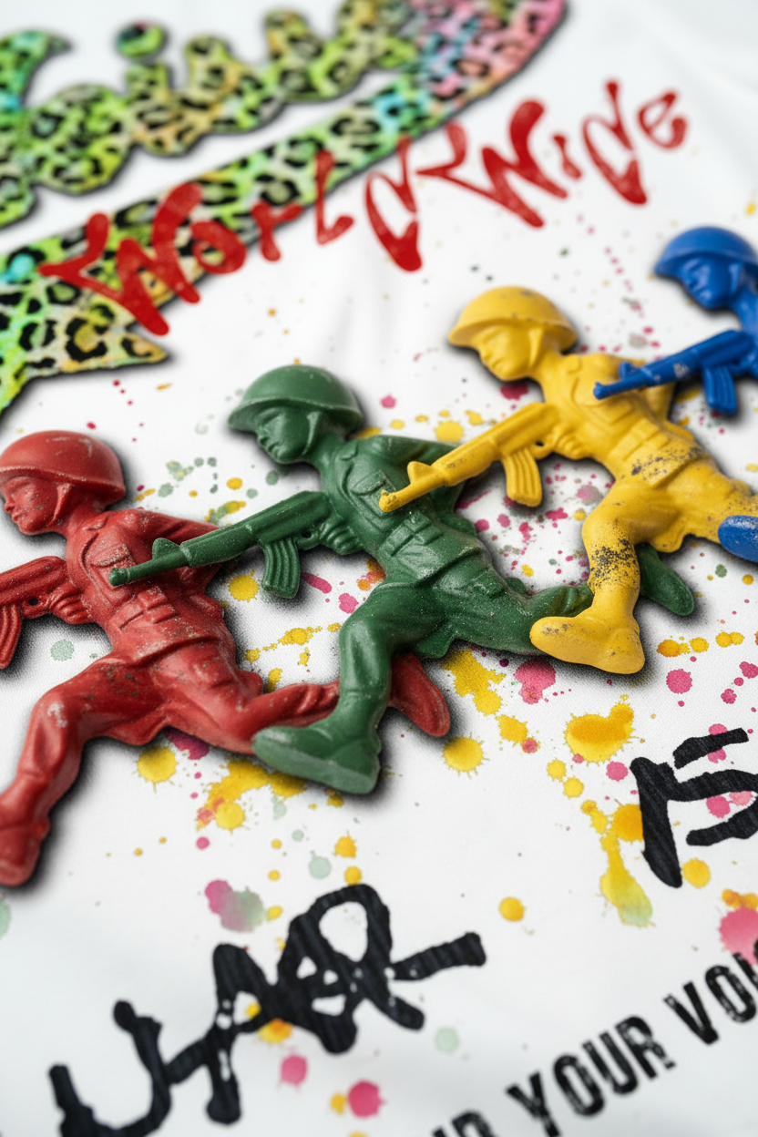 玩具士兵印花特写