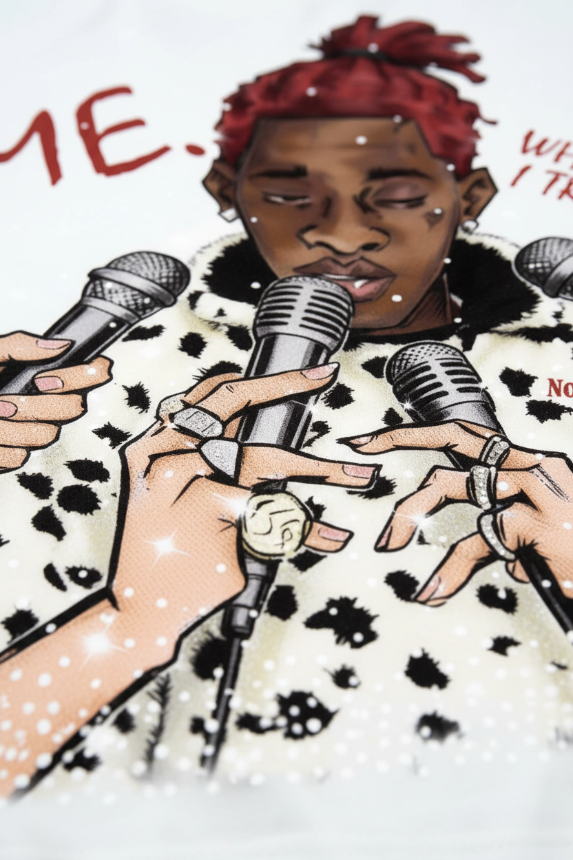 豹纹外套和麦克风细节