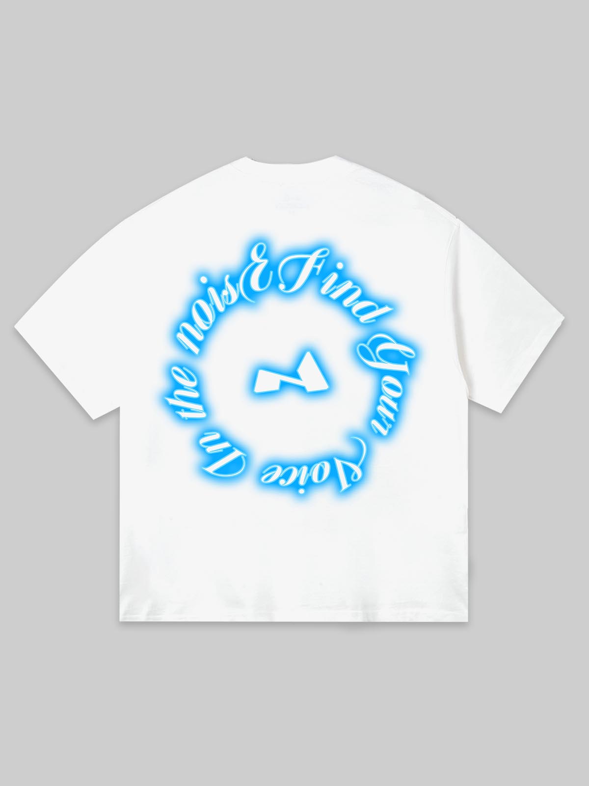 NOISSEY BLUE GLOW AURA OVERSIZED COTTON T-SHIRT - STREETWEAR GRAPHIC TEE