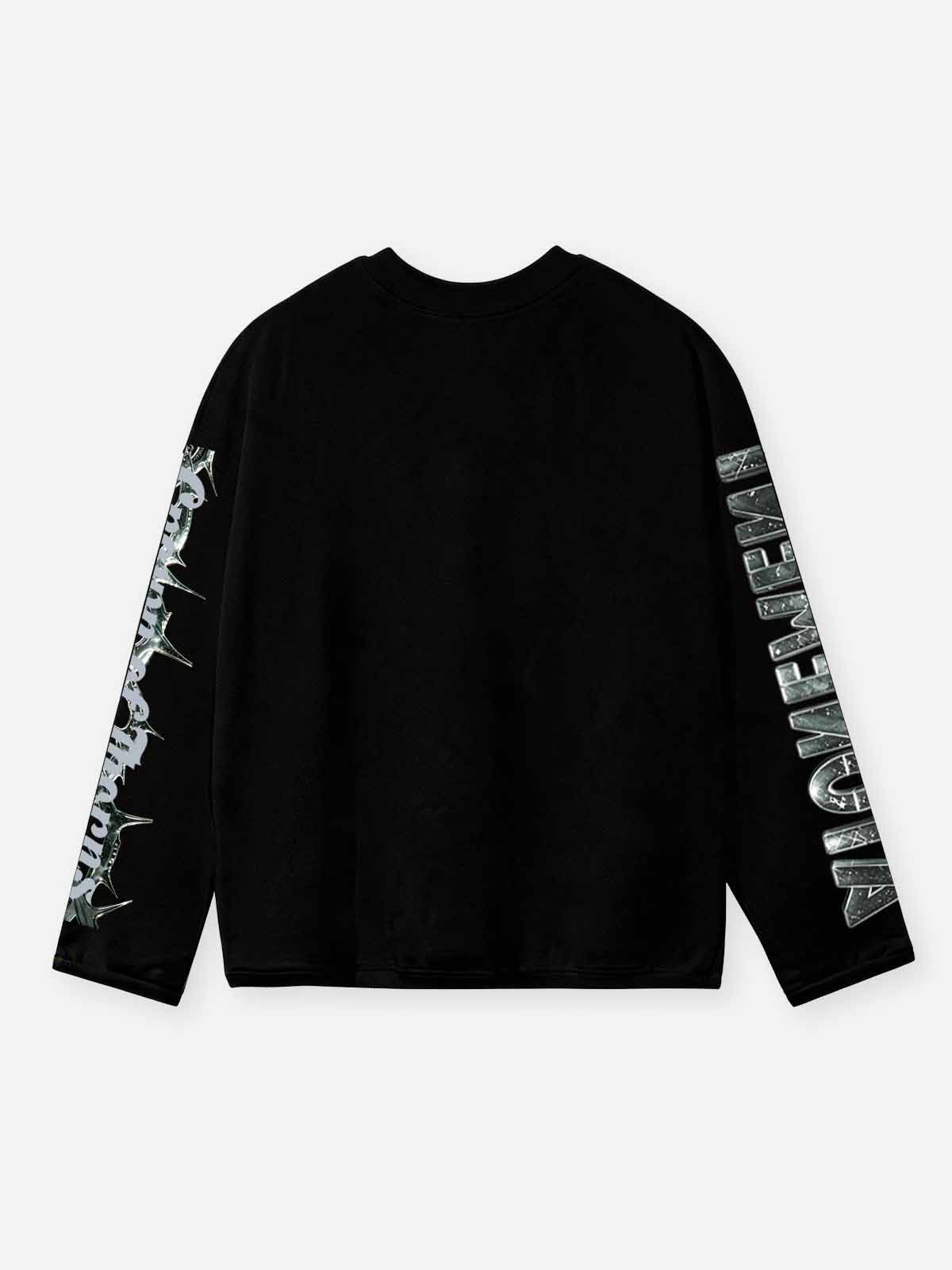 NOISSEY "Glass Cross" Heavyweight Long Sleeve - Cyber Gothic Black