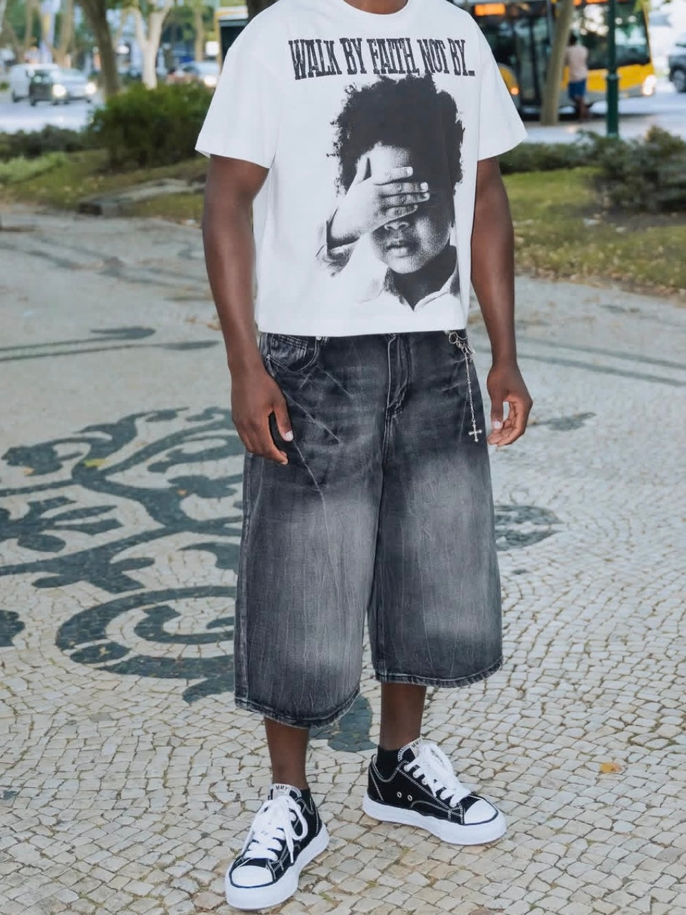 NOISSEY Archival Washed Denim Shorts — Chain Edition