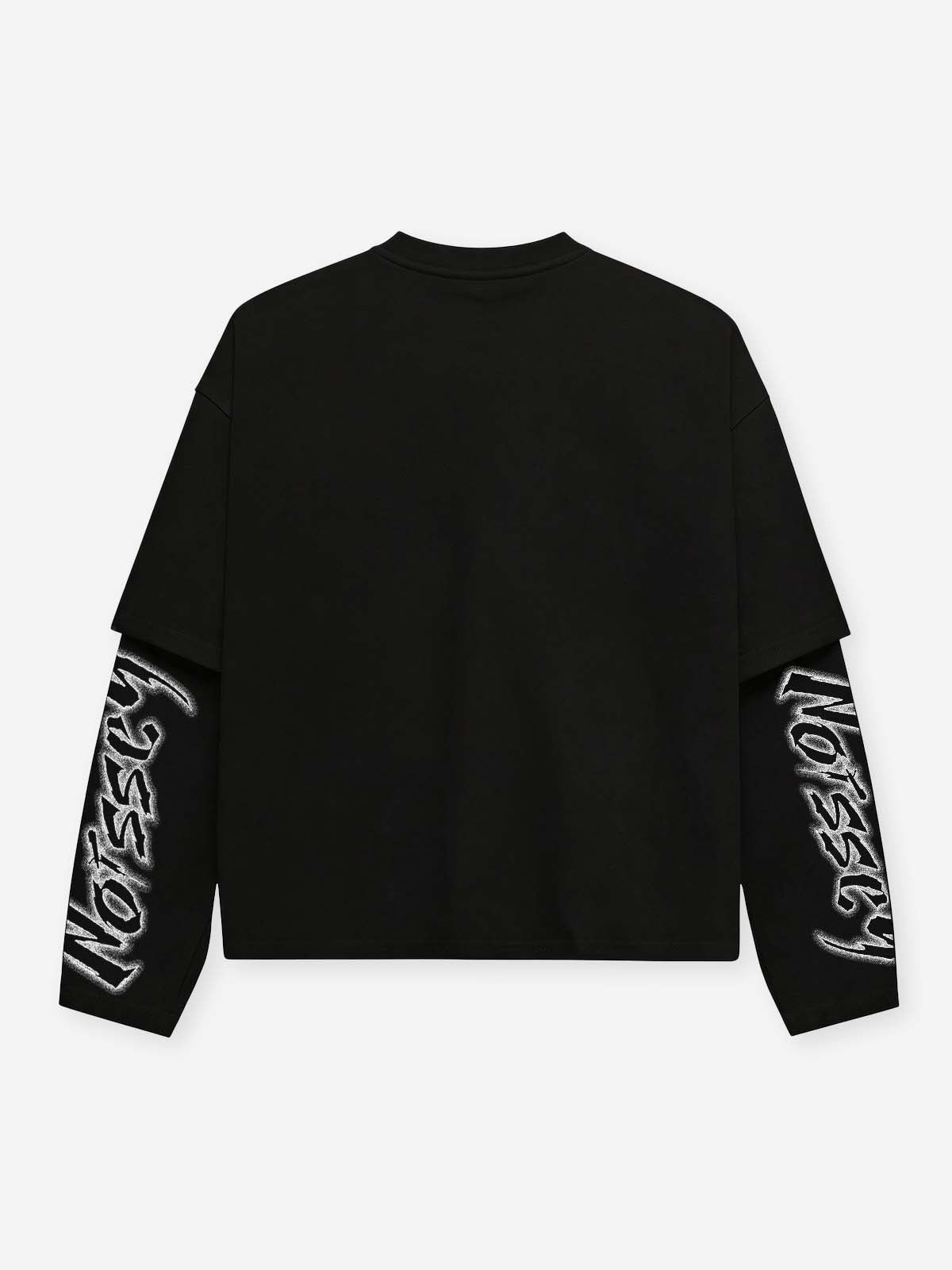 NOISSEY "WALK THE TALK" Flame Character Faux-Two-Piece Long Sleeve - Pitch Black