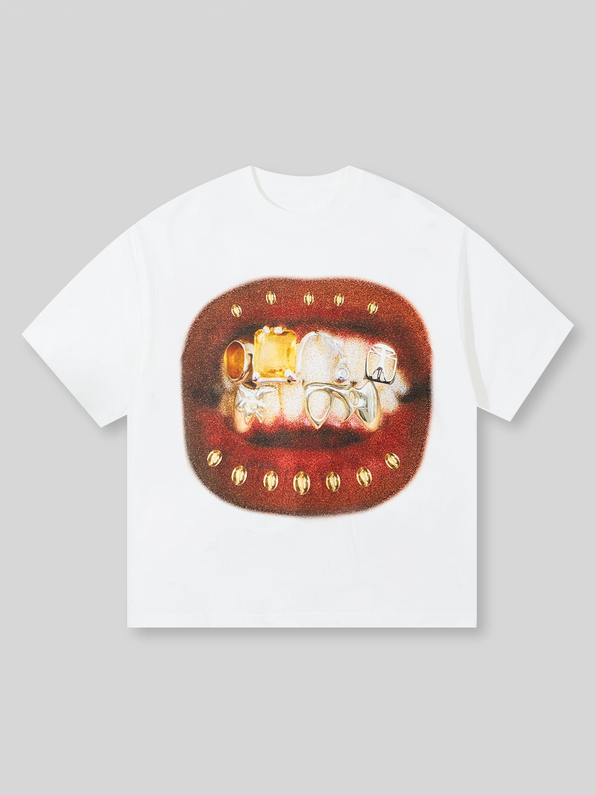 BOUNCE BACK© Retro Lip Grills Print T-Shirt