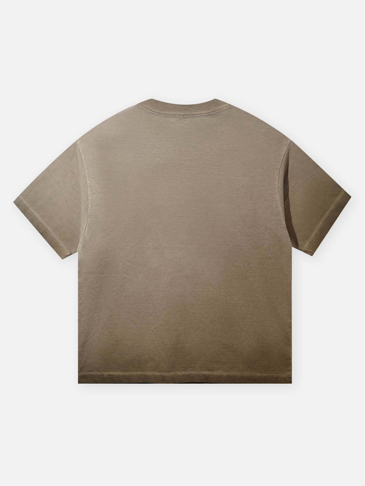 Back view of the standard fit chocolate brown streetwear t-shirt