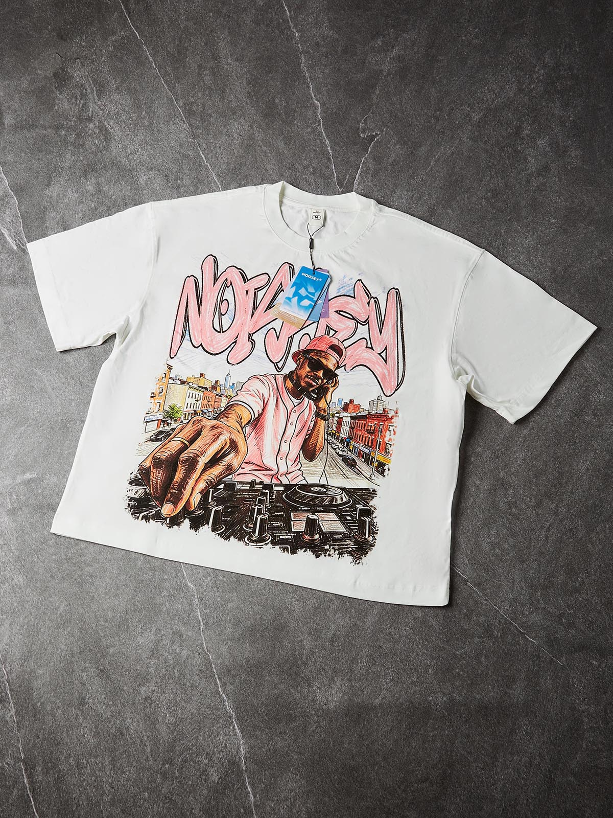 NOISSEY City Sound Boxy Heavyweight Graphic Tee - White
