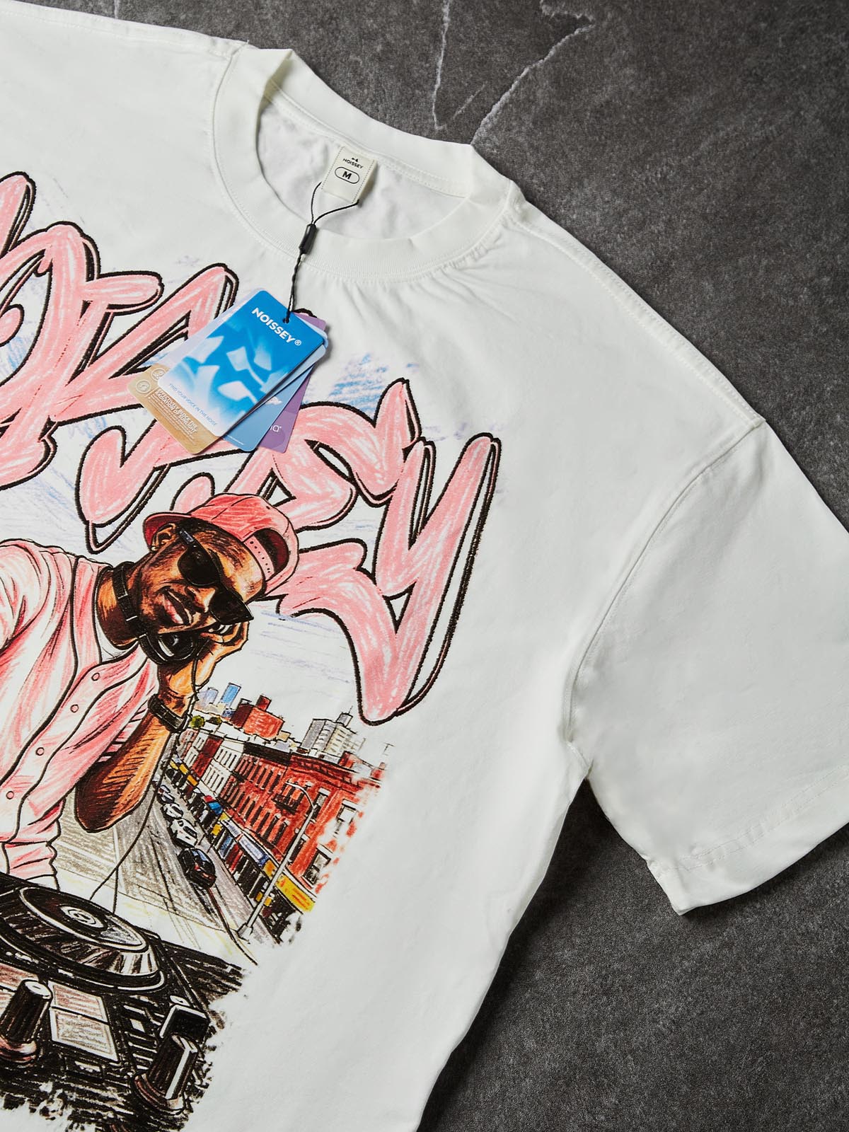 NOISSEY City Sound Boxy Heavyweight Graphic Tee - White