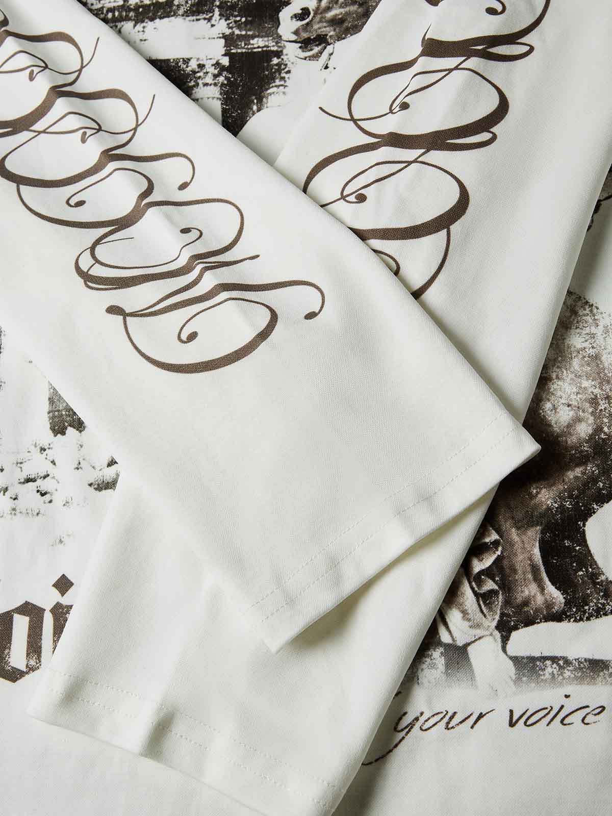NOISSEY Pegasus & Temple Vintage Graft Art Print Long Sleeve Shirt - White