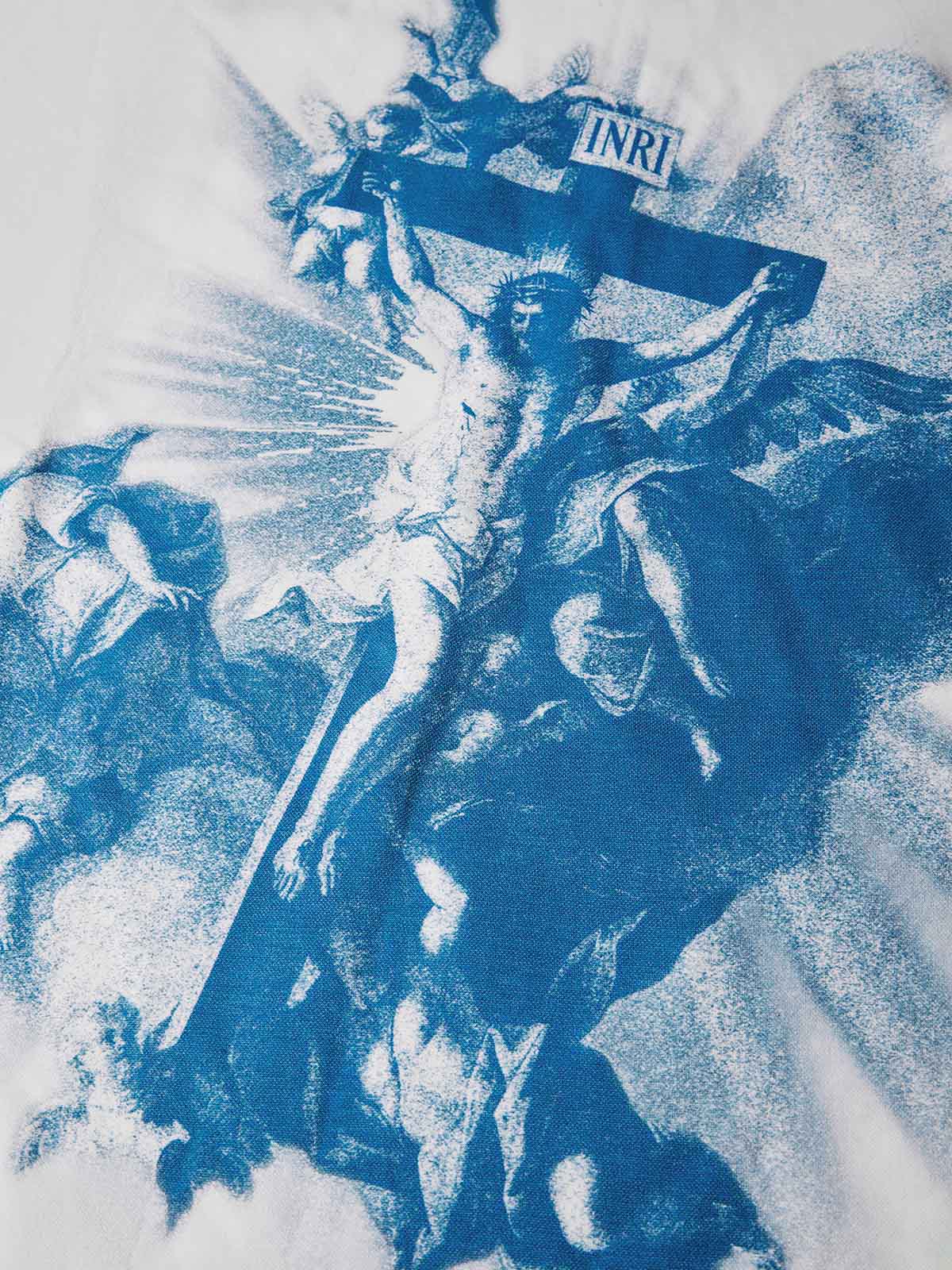 NOISSEY Jesus Ascension Vintage Religious Print Long-Sleeve T-Shirt - Pure White