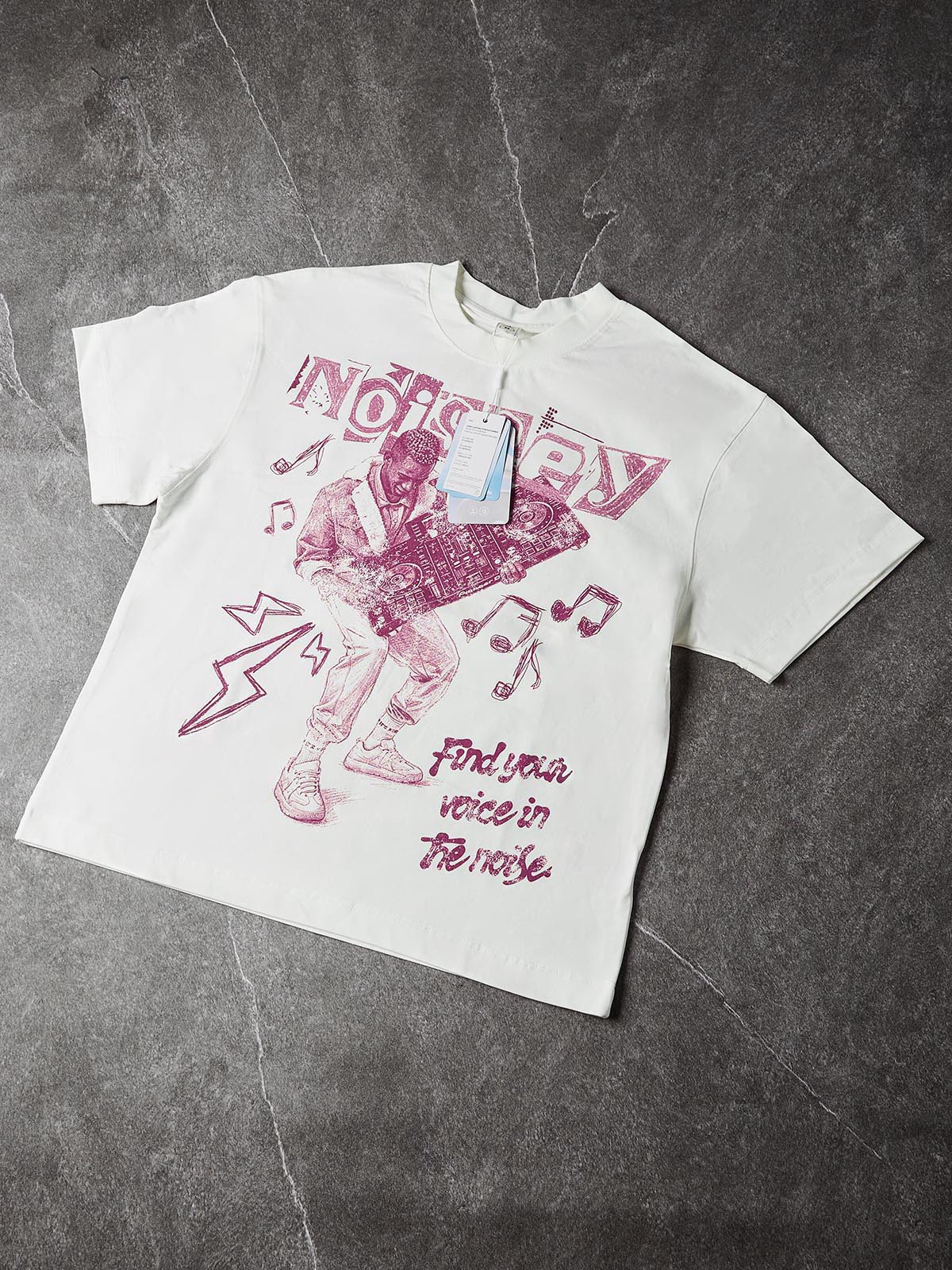 NOISSEY Find Your Voice Boxy Heavyweight Graphic Tee - White
