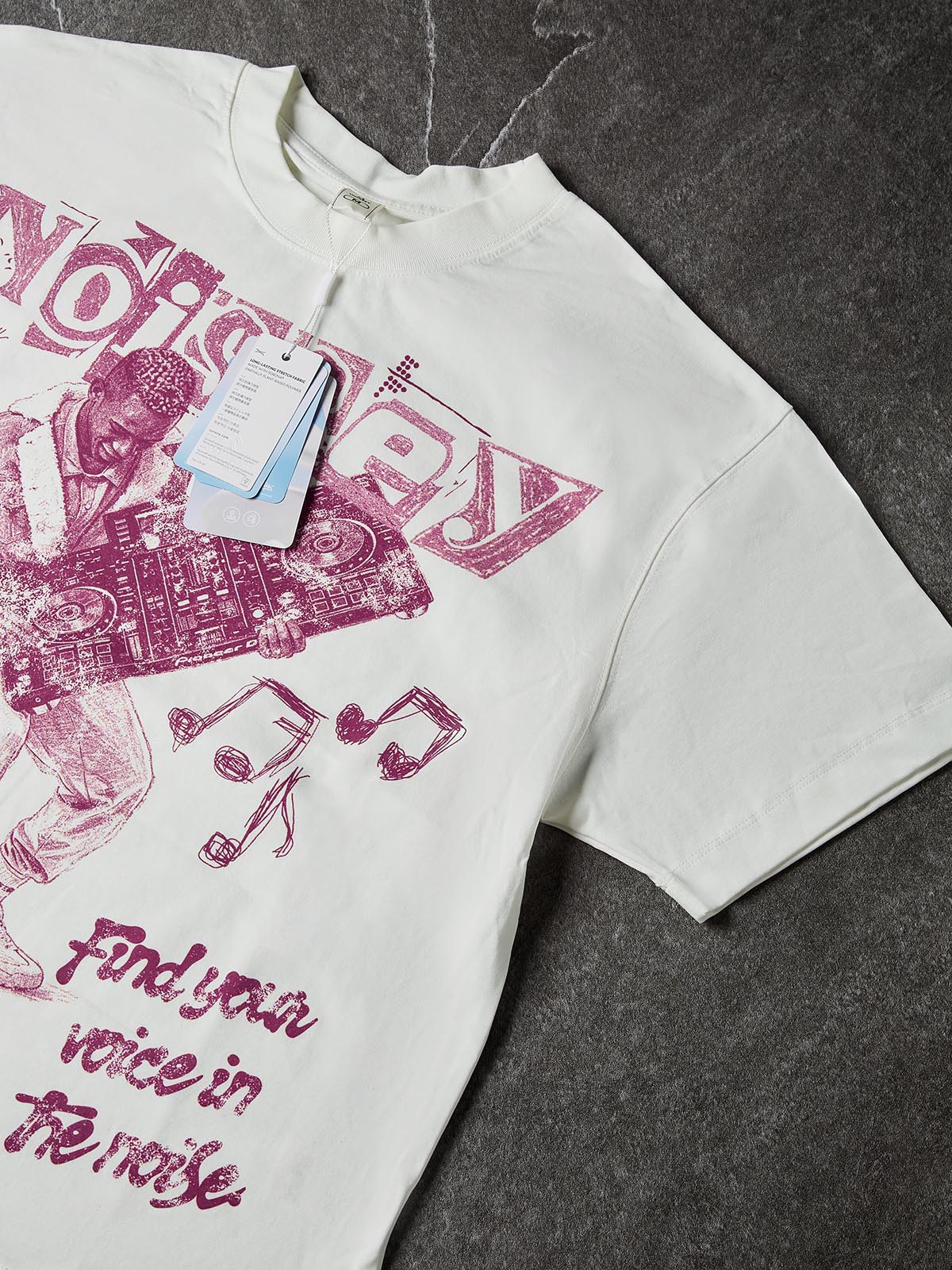 NOISSEY Find Your Voice Boxy Heavyweight Graphic Tee - White