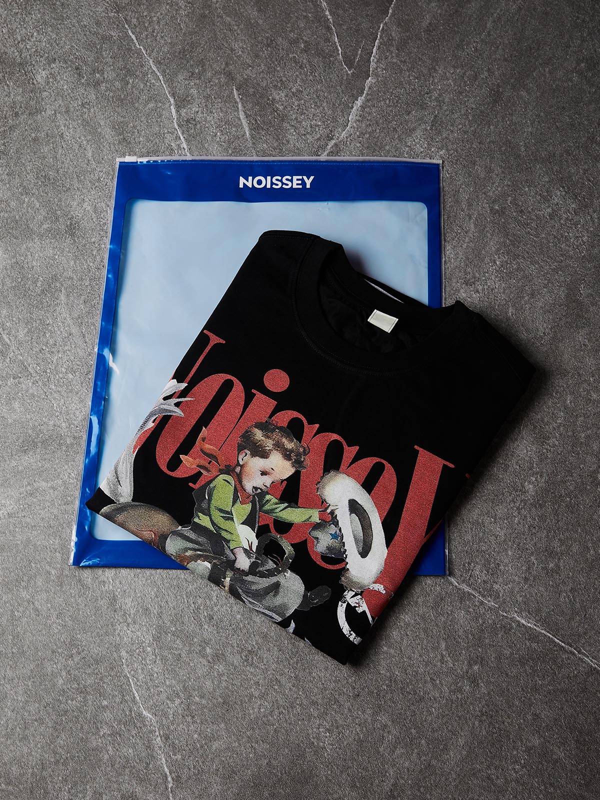 NOISSEY Vintage Cowboy Illustration Tank Top - Phantom Black 270G Heavyweight Oversized Sleevelless Tee