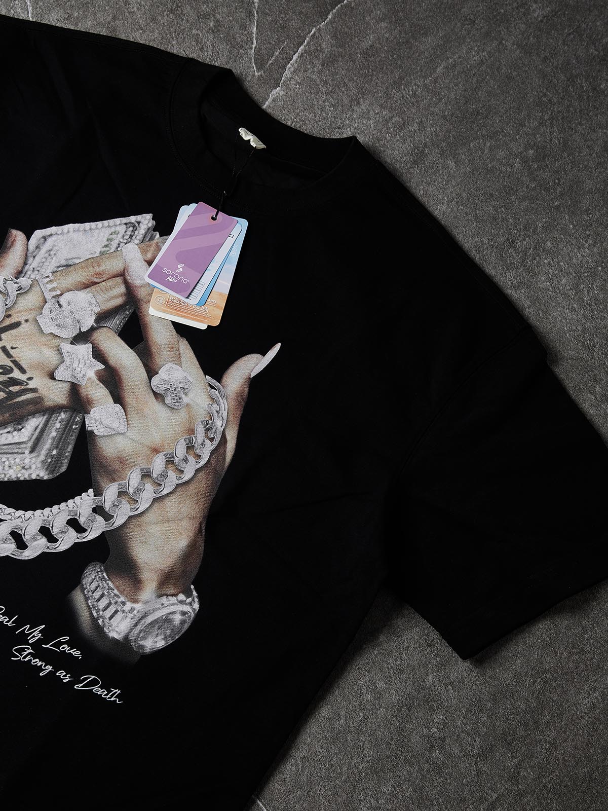 NOISSEY "Seal My Love" Jesus Medallion T-Shirt - Phantom Black Boxy Fit