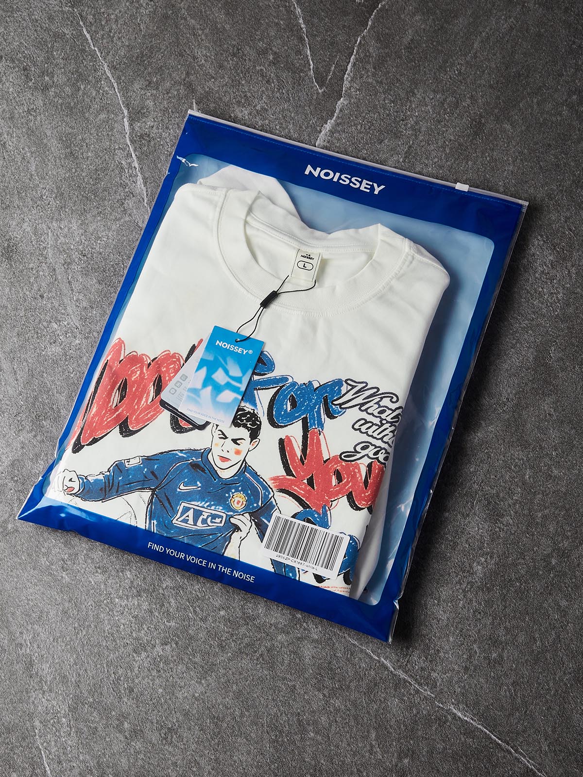 NOISSEY Stadium Clash Graffiti Art DTG Long Sleeve Shirt - White