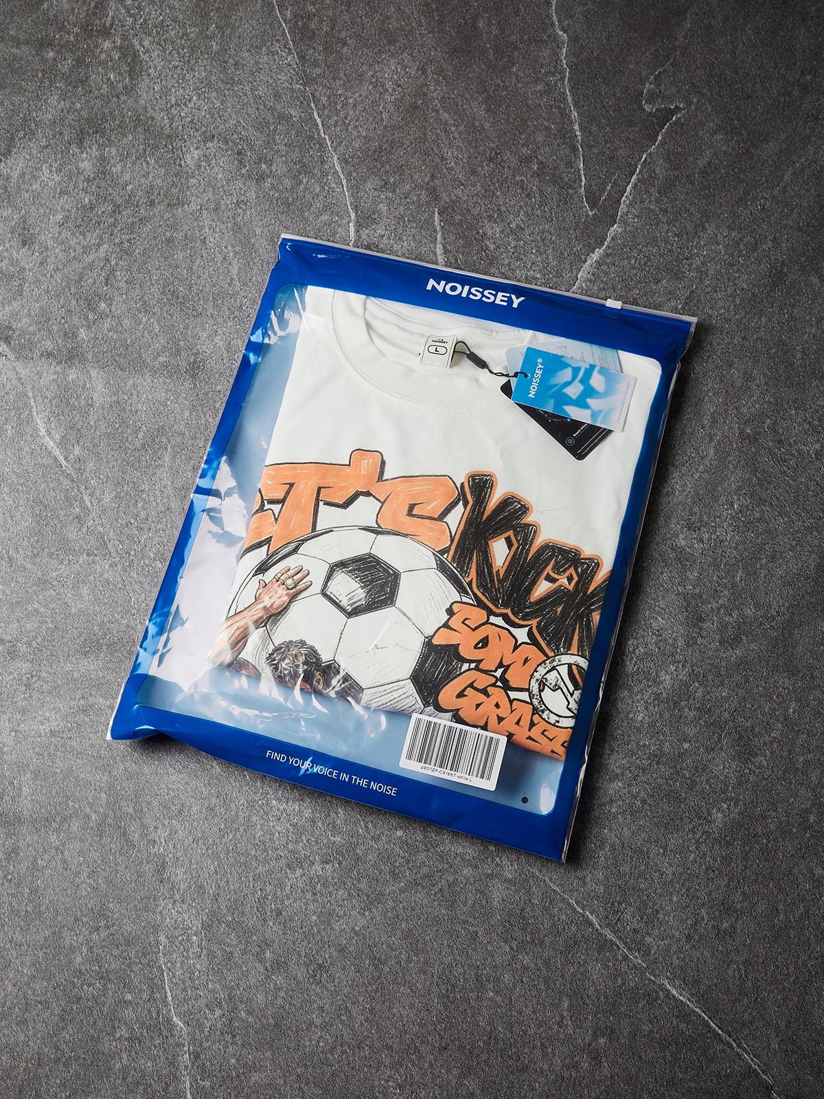 NOISSEY Orange Supercar Graffiti Art DTG Long Sleeve Shirt - White