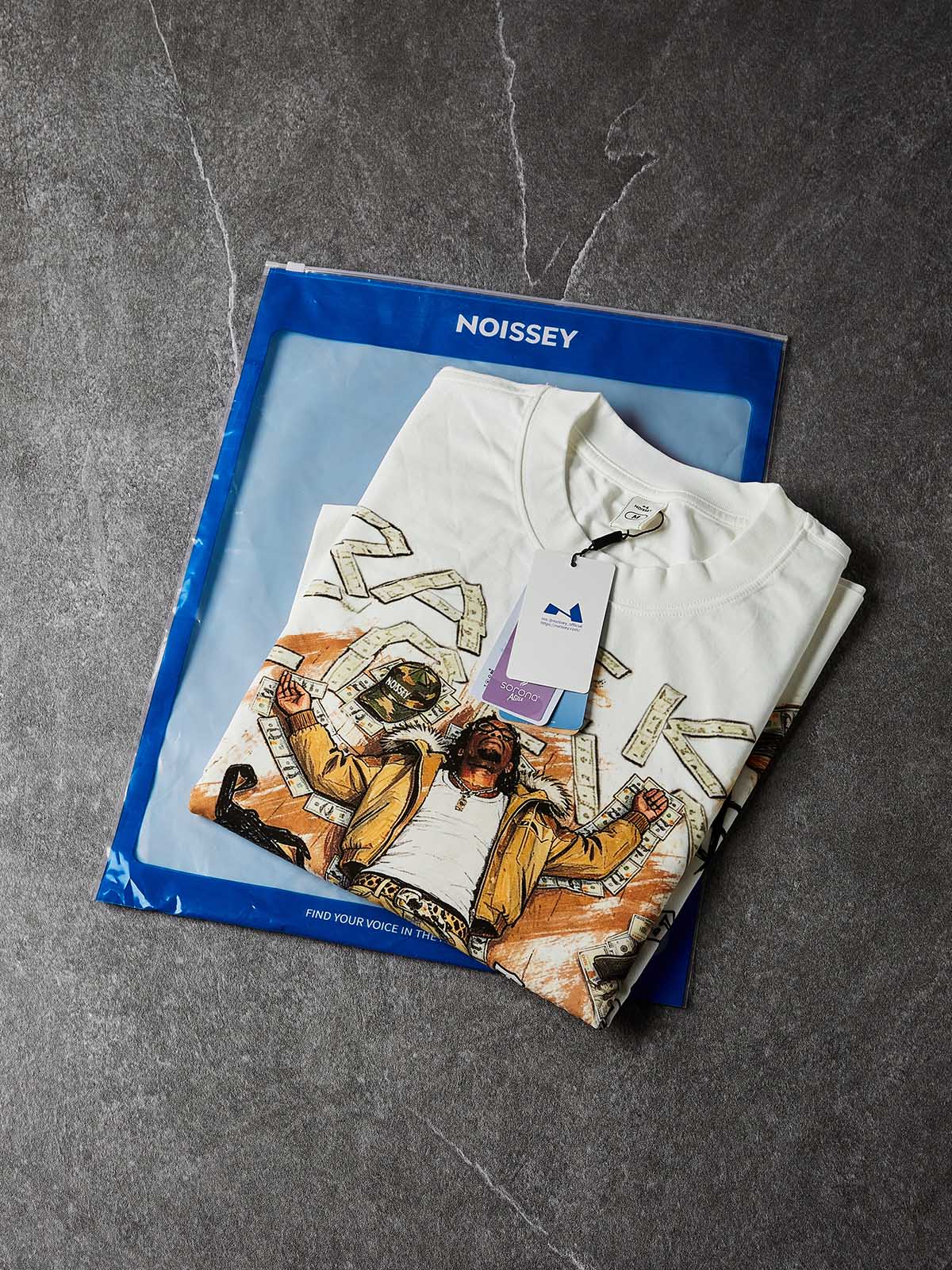 NOISSEY "RACK COMING" Off-White Tee - Boxy Graphic T-Shirt