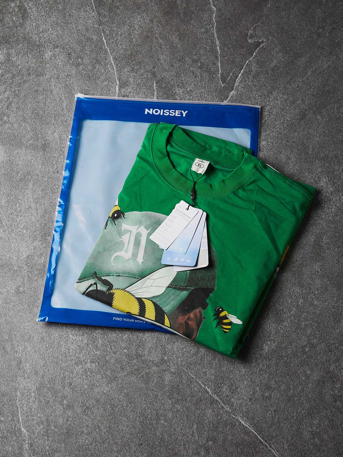 NOISSEY "Surrealist Bee" Green Tee - Boxy Graphic T-Shirt