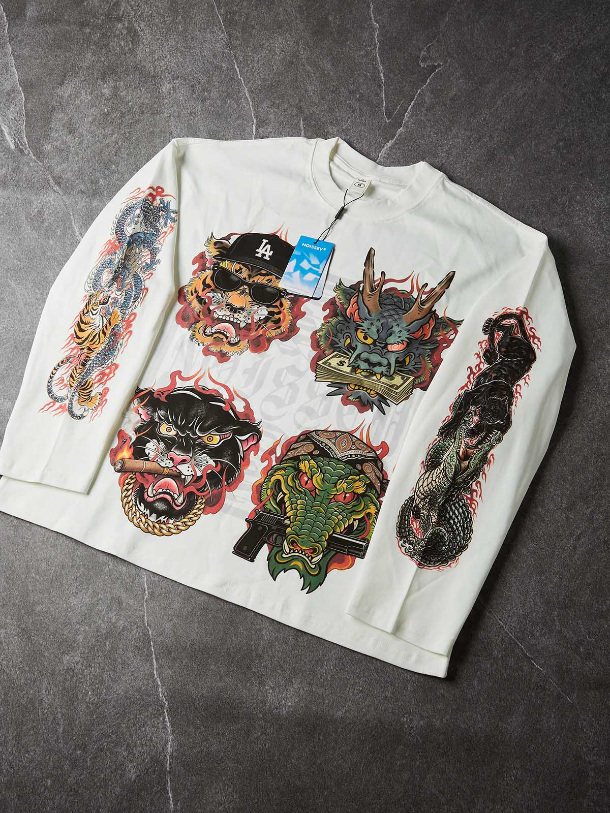 NOISSEY "Tattoo Beast Masters" Sweatshirt - Oversized Heavyweight Graphic Crewneck