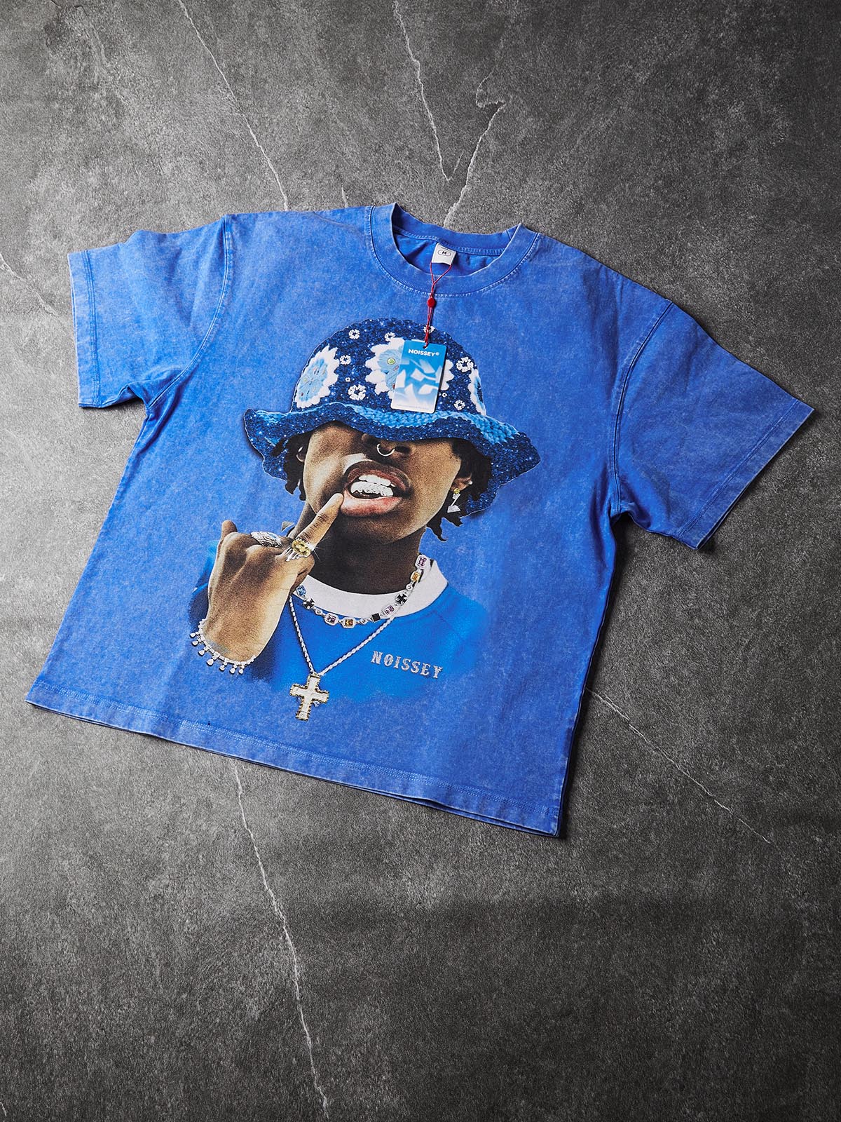 NOISSEY "Street Icon" Blue Tee - Vintage Graphic T-Shirt
