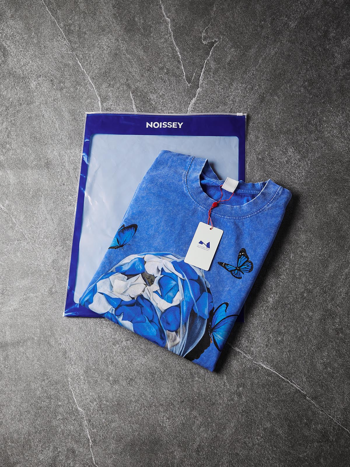 NOISSEY "Blue Butterfly" Blue Tee - Vintage Graphic T-Shirt