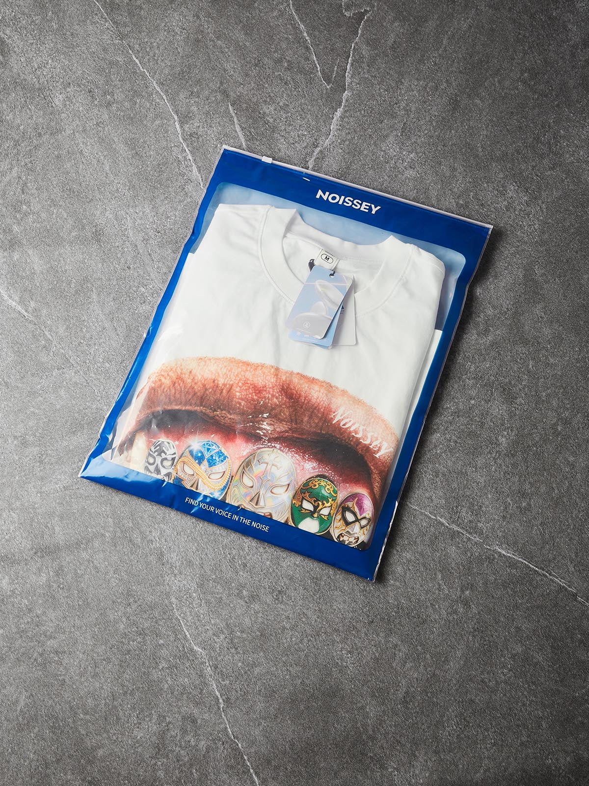 NOISSEY "Lucha Grillz" Wrestling Mask Iced-Out Art Print Oversized T-Shirt