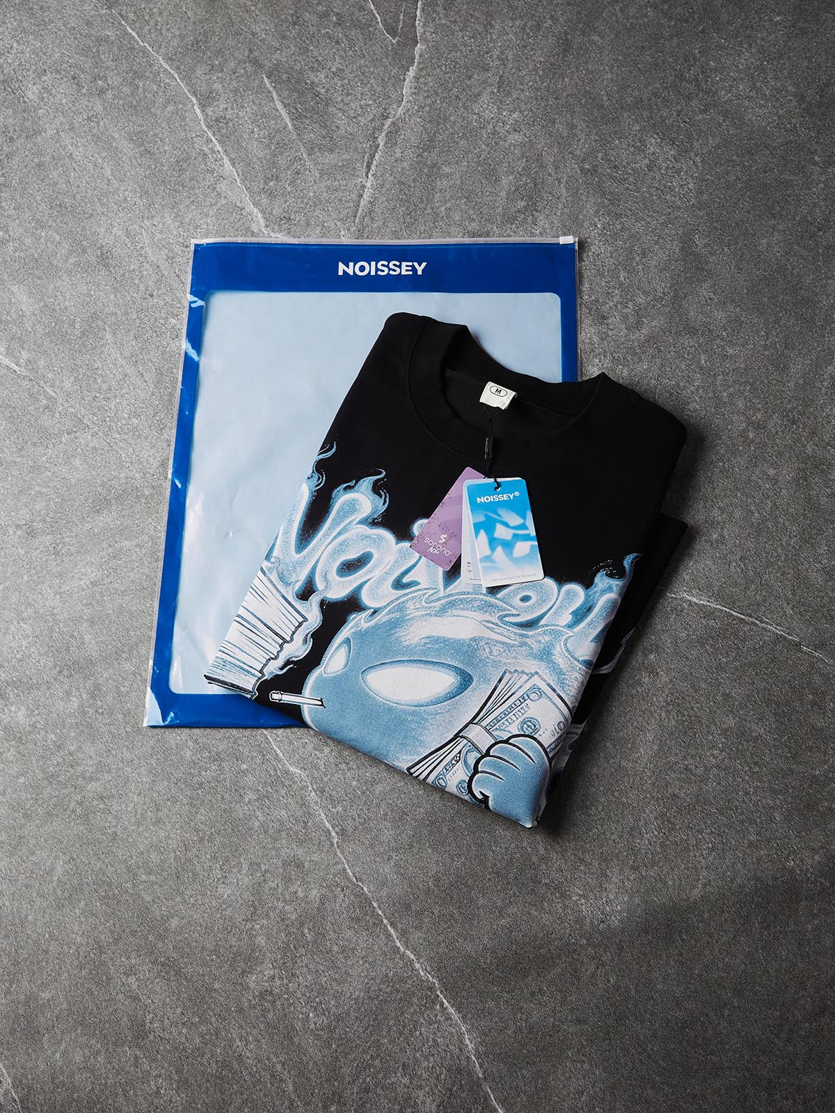 NOISSEY "Money Flame Boy" Boxy Heavyweight Art Tee - Black