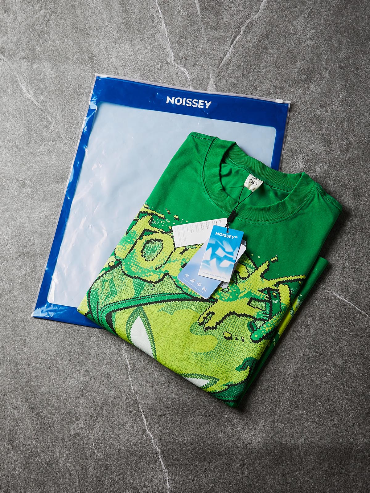 NOISSEY "Cyber Spark" Green Tee - Boxy Graffiti T-Shirt