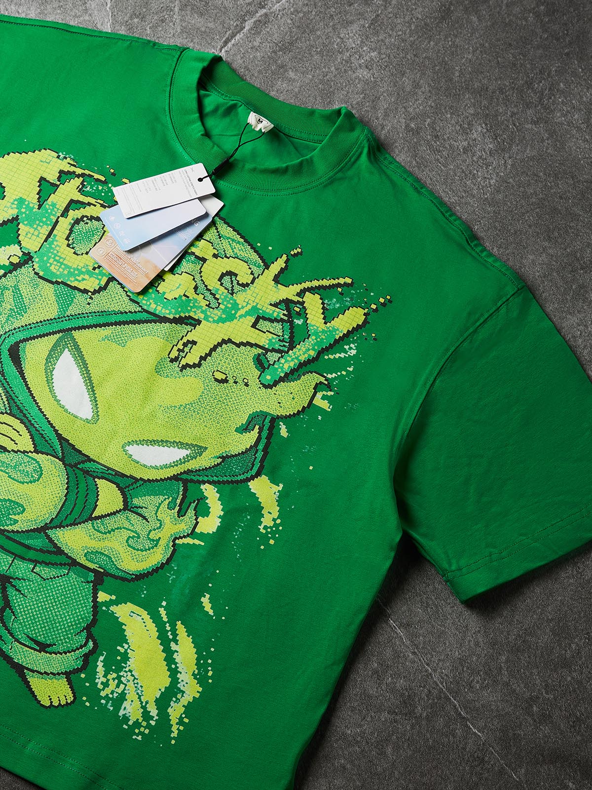 NOISSEY "Cyber Spark" Green Tee - Boxy Graffiti T-Shirt