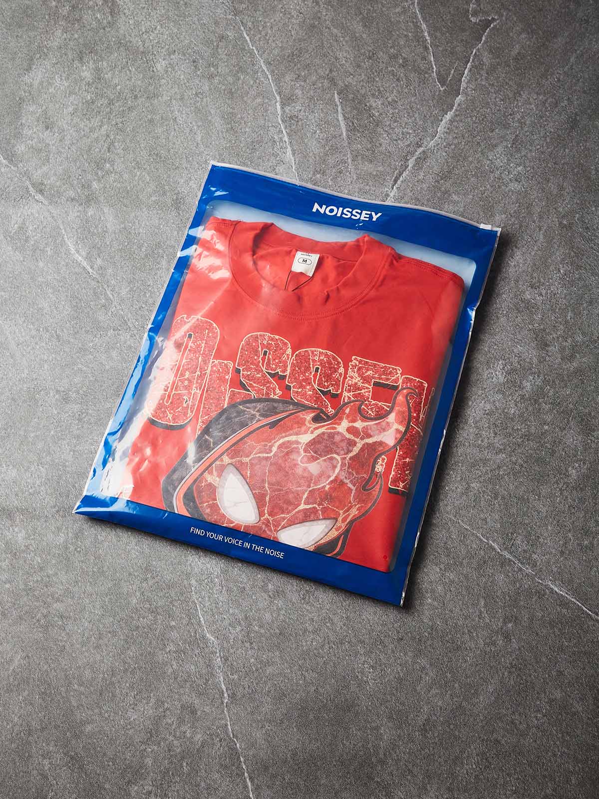 NOISSEY "Marble Spark" Red Tee - Boxy Glitter T-Shirt