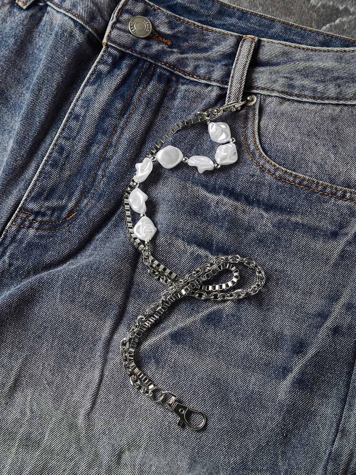 NOISSEY Ocean Washed Relaxed Denim Shorts (Premium Jewelry Chain Included) - Vintage Indigo