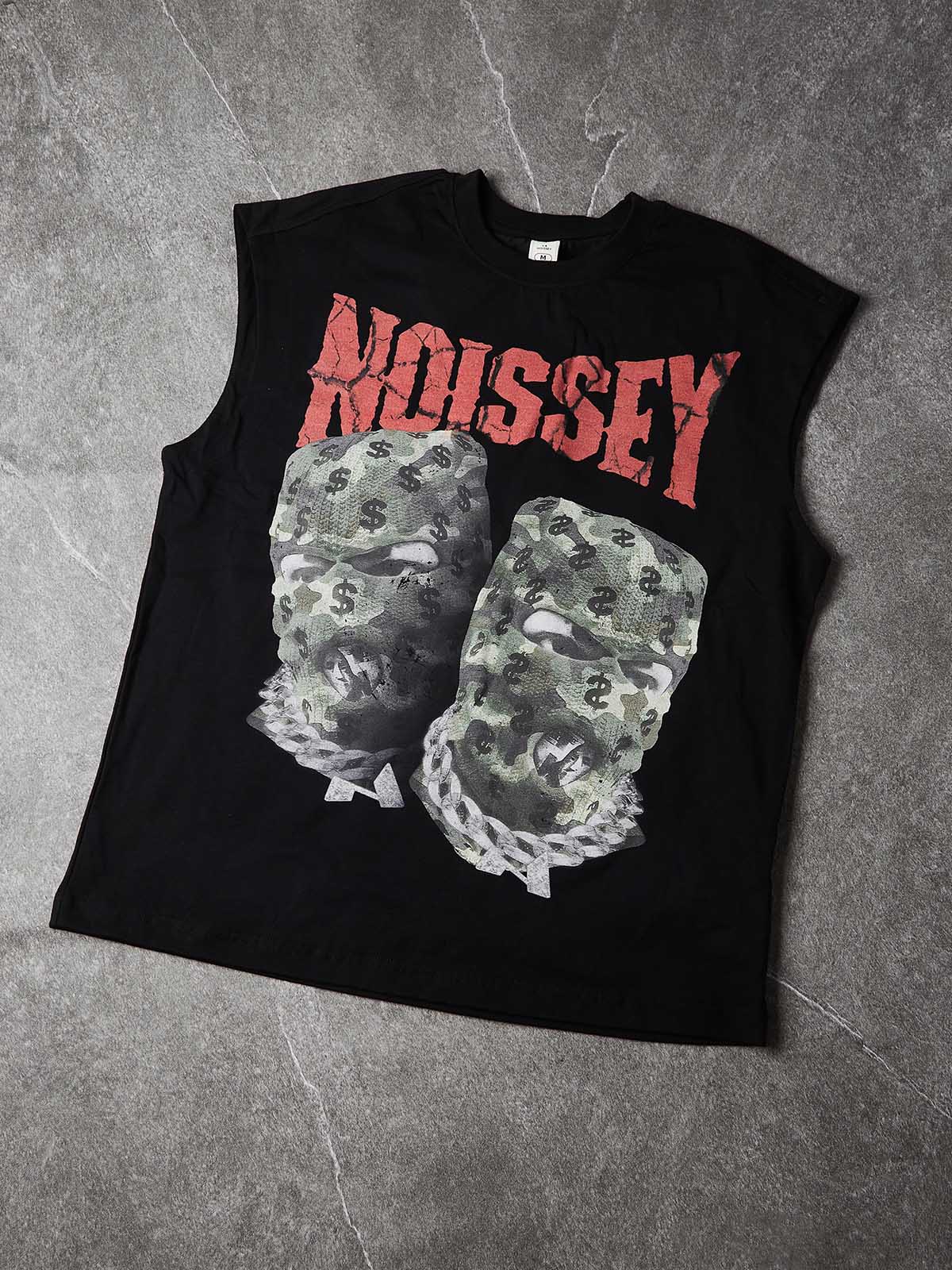 Camo Double Head Mask Print Tank Top