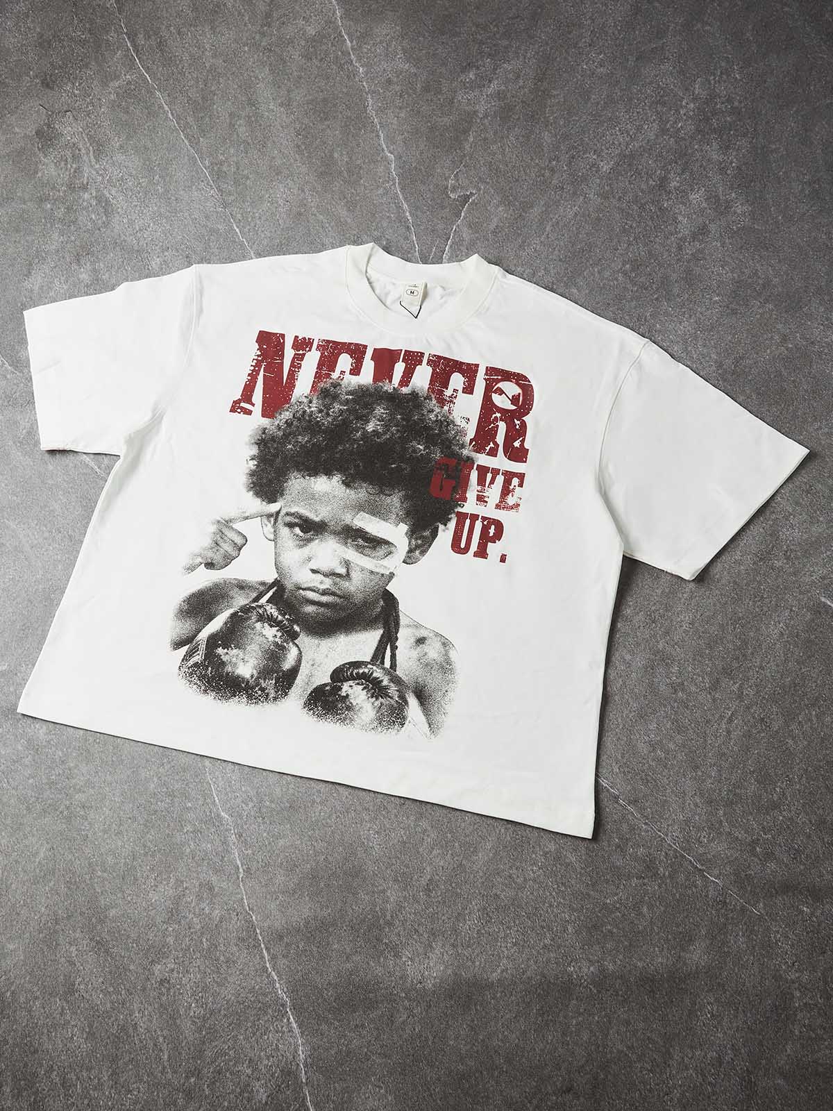 NOISSEY "Never Give Up" Boxing Portrait Cooling Boxy Tee