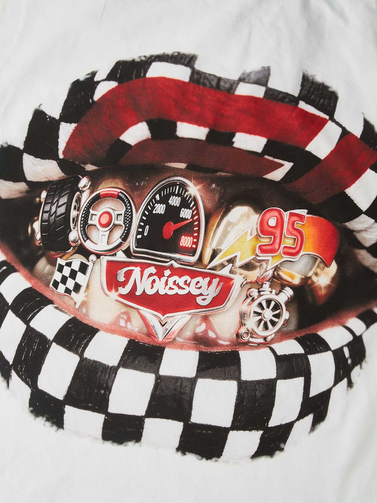 NOISSEY "Checkered Racing Lips" Heavyweight Tanktop - White Boxy Graphic Tank