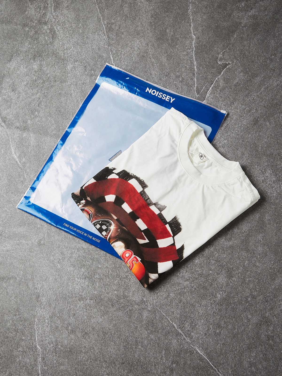 NOISSEY "Checkered Racing Lips" Heavyweight Tanktop - White Boxy Graphic Tank