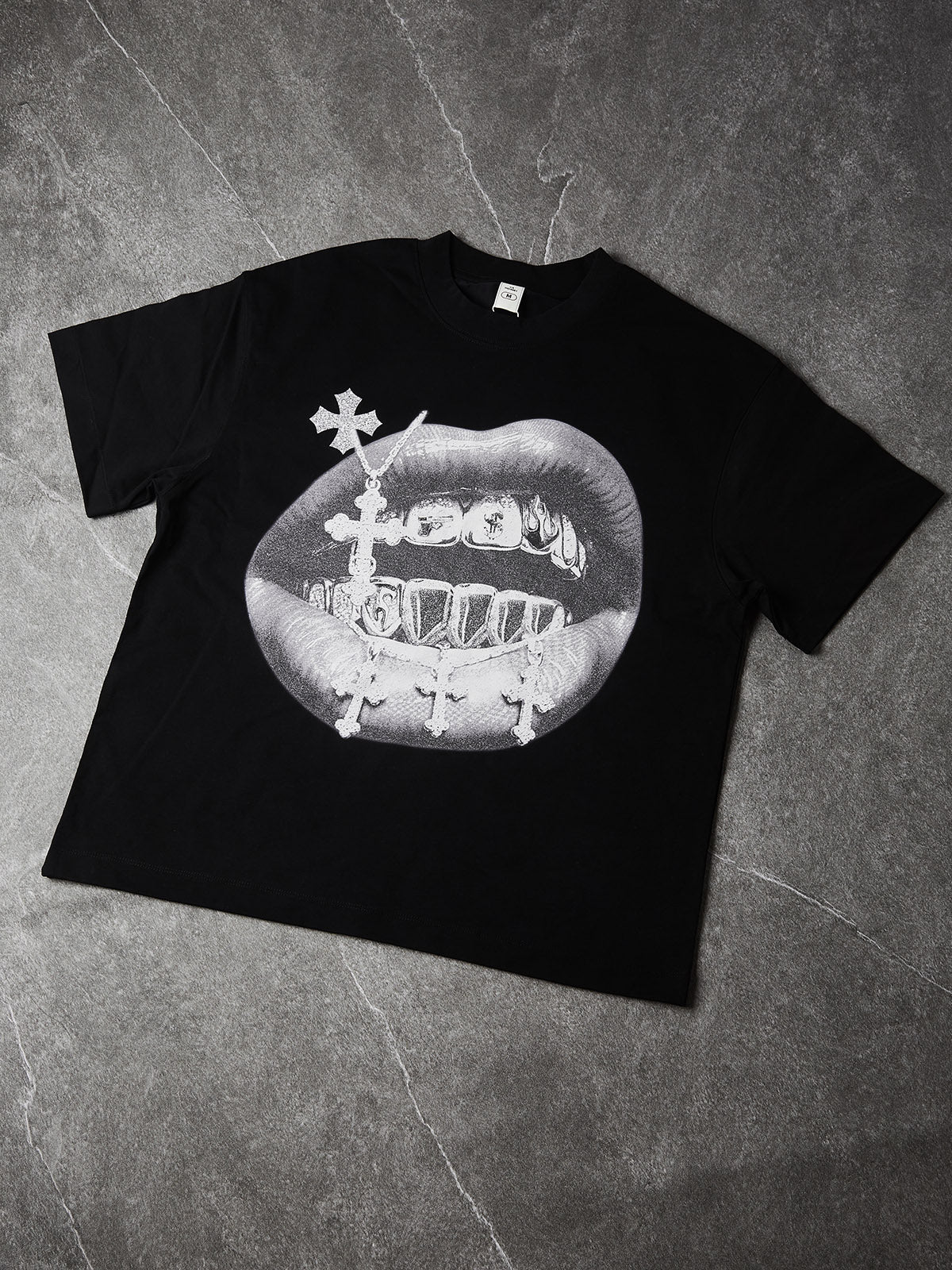 High quality Cross Vintage Grills Black Print 350g T-shirt