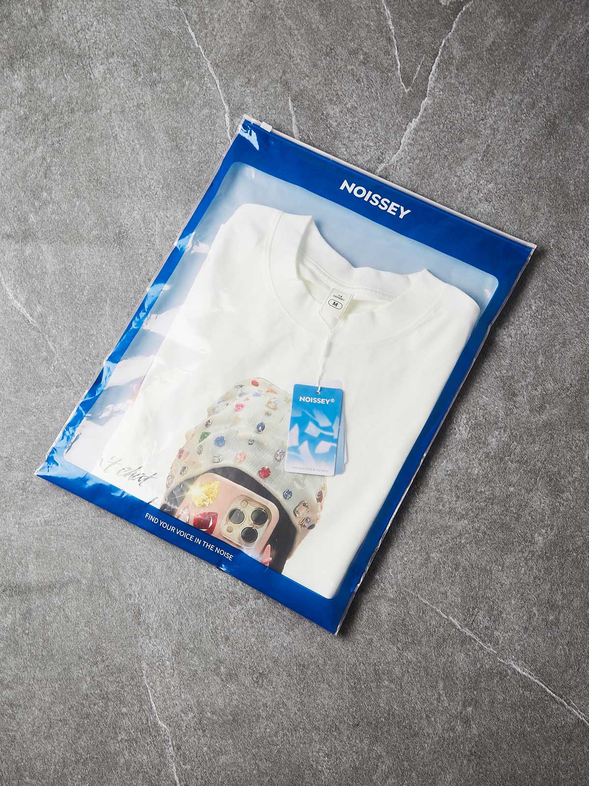 NOISSEY "Don't ChatGPT Me" Mirror Selfie T-Shirt - White 255G Heavyweight Oversized Fit