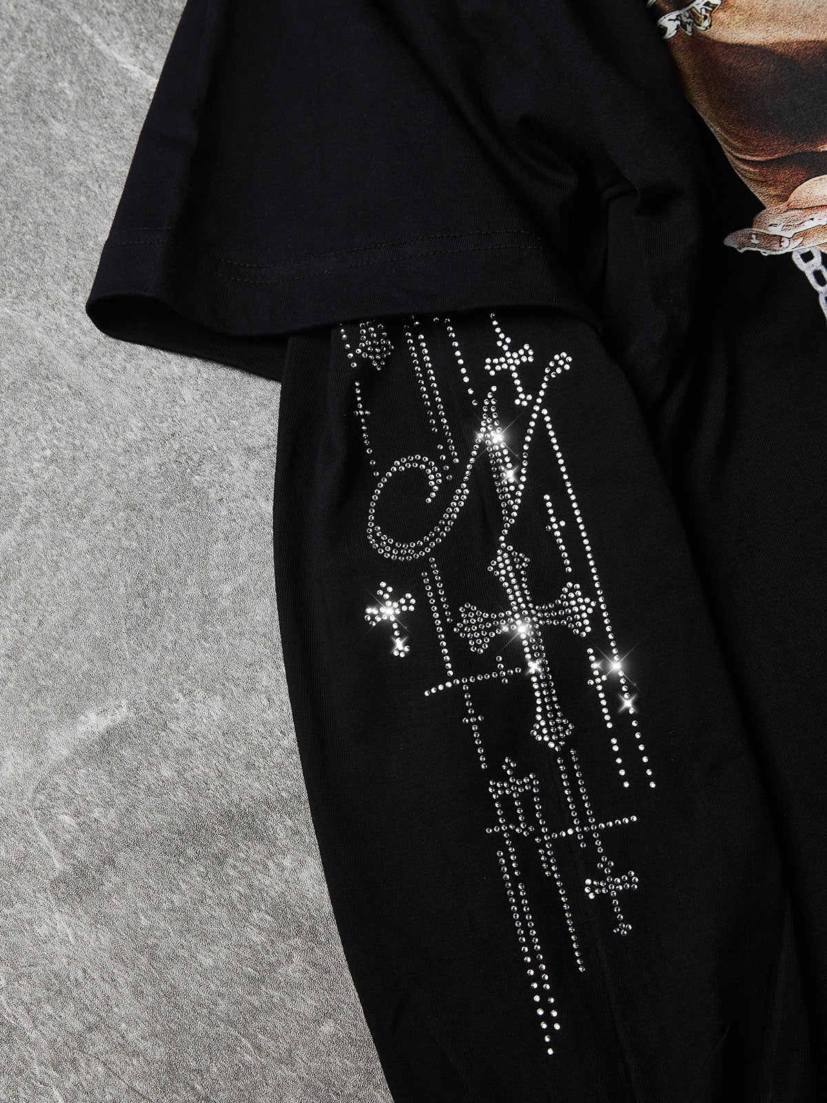 "Make a Promise" Print Long Sleeve with Diamond Accents on Sleeves