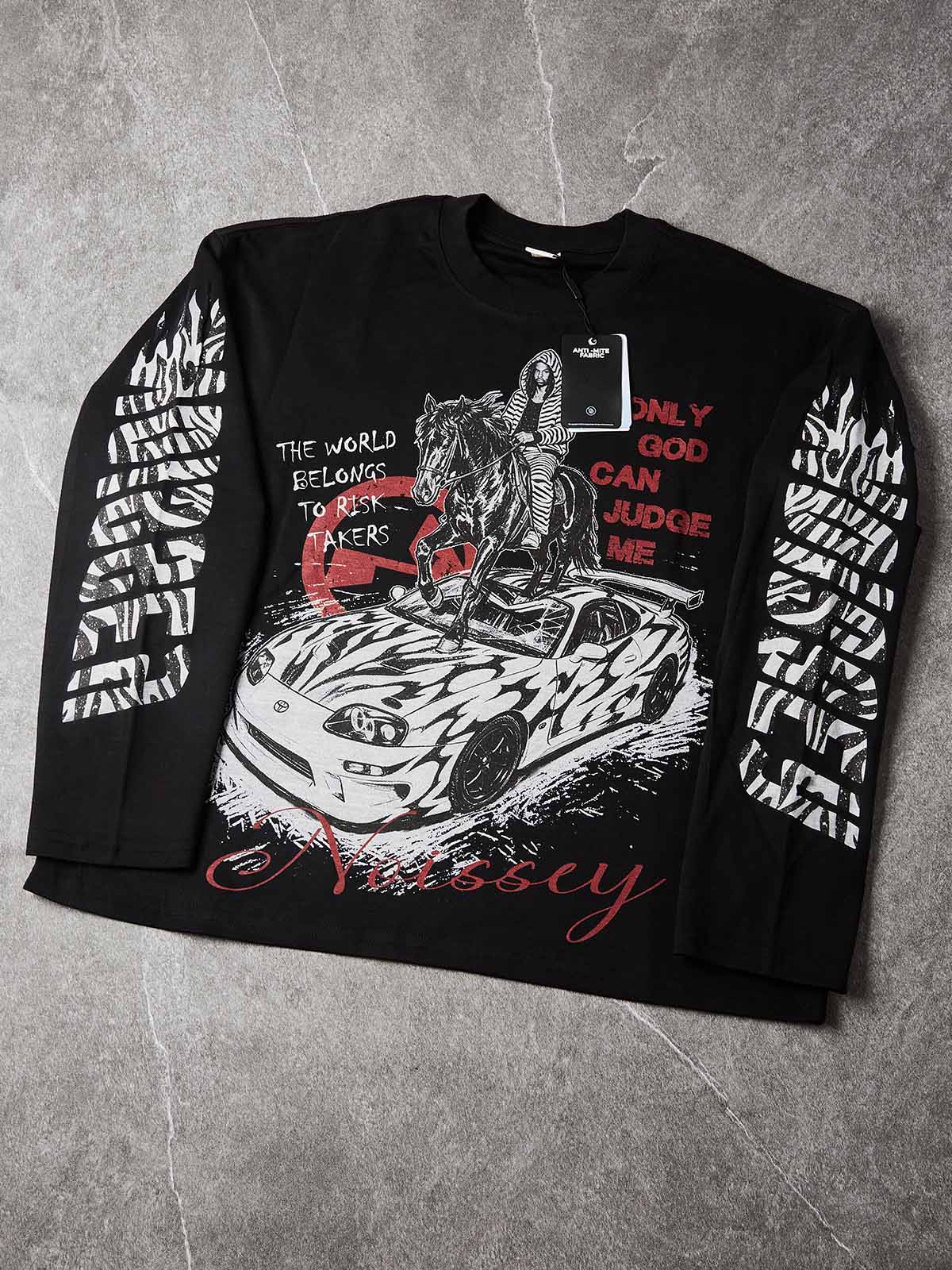 NOISSEY "Risk Takers" Black Long-Sleeve - Zebra Graffiti Tee