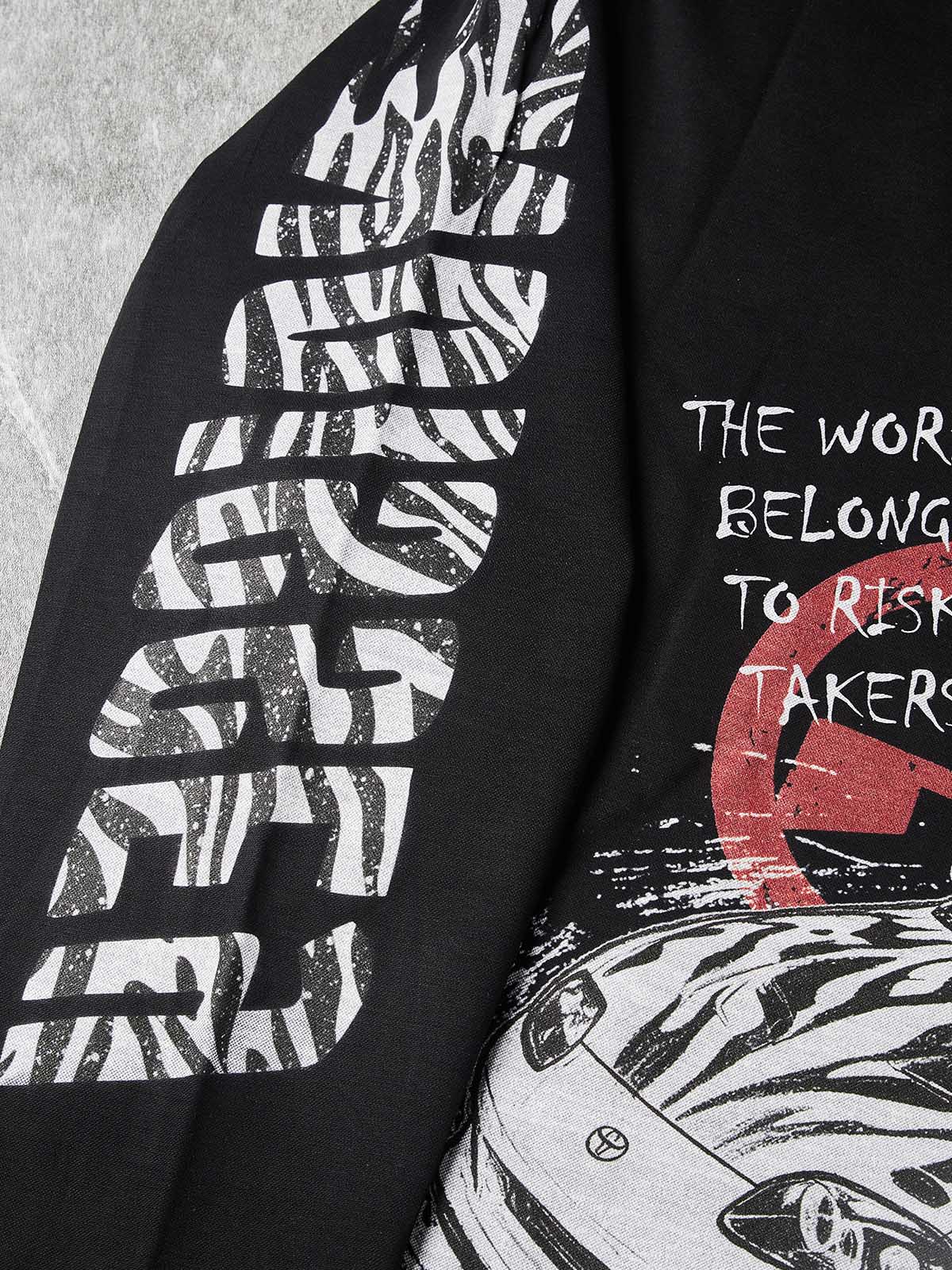 NOISSEY "Risk Takers" Black Long-Sleeve - Zebra Graffiti Tee