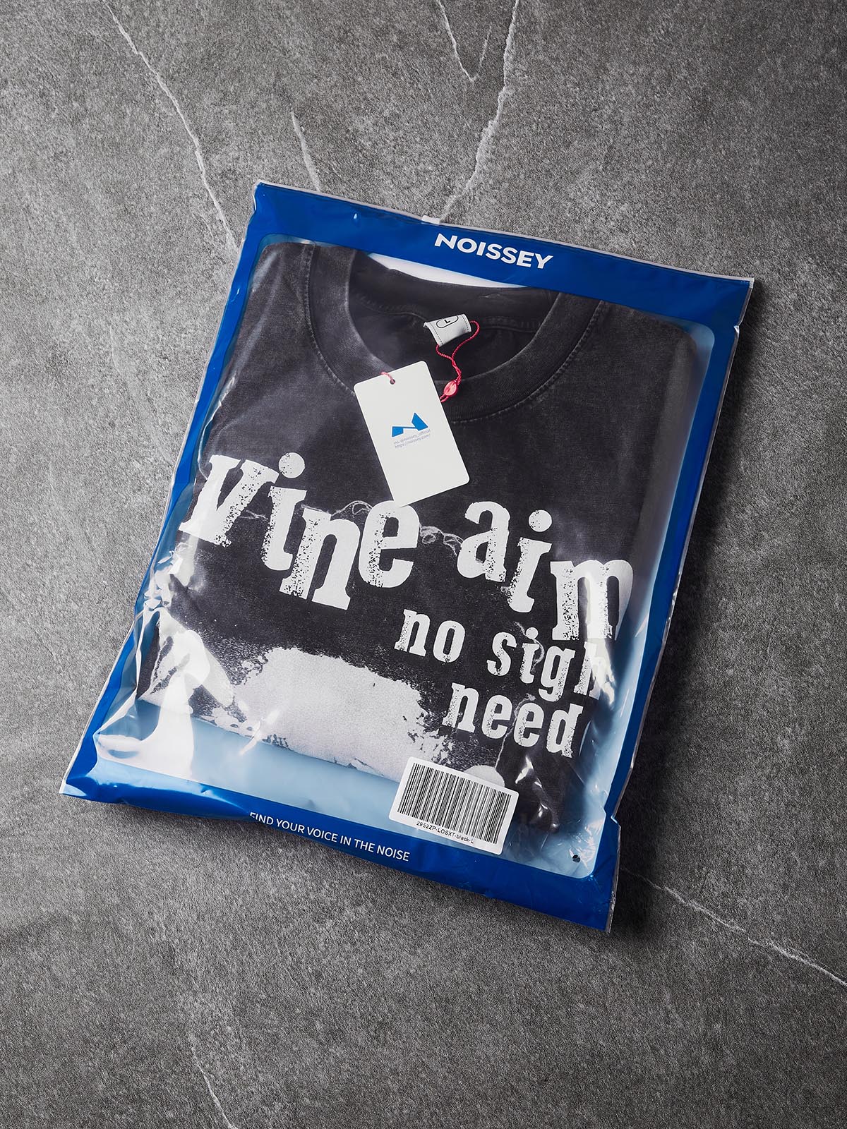 NOISSEY "Divine Aim" Washed Black Tee - Vintage Graphic