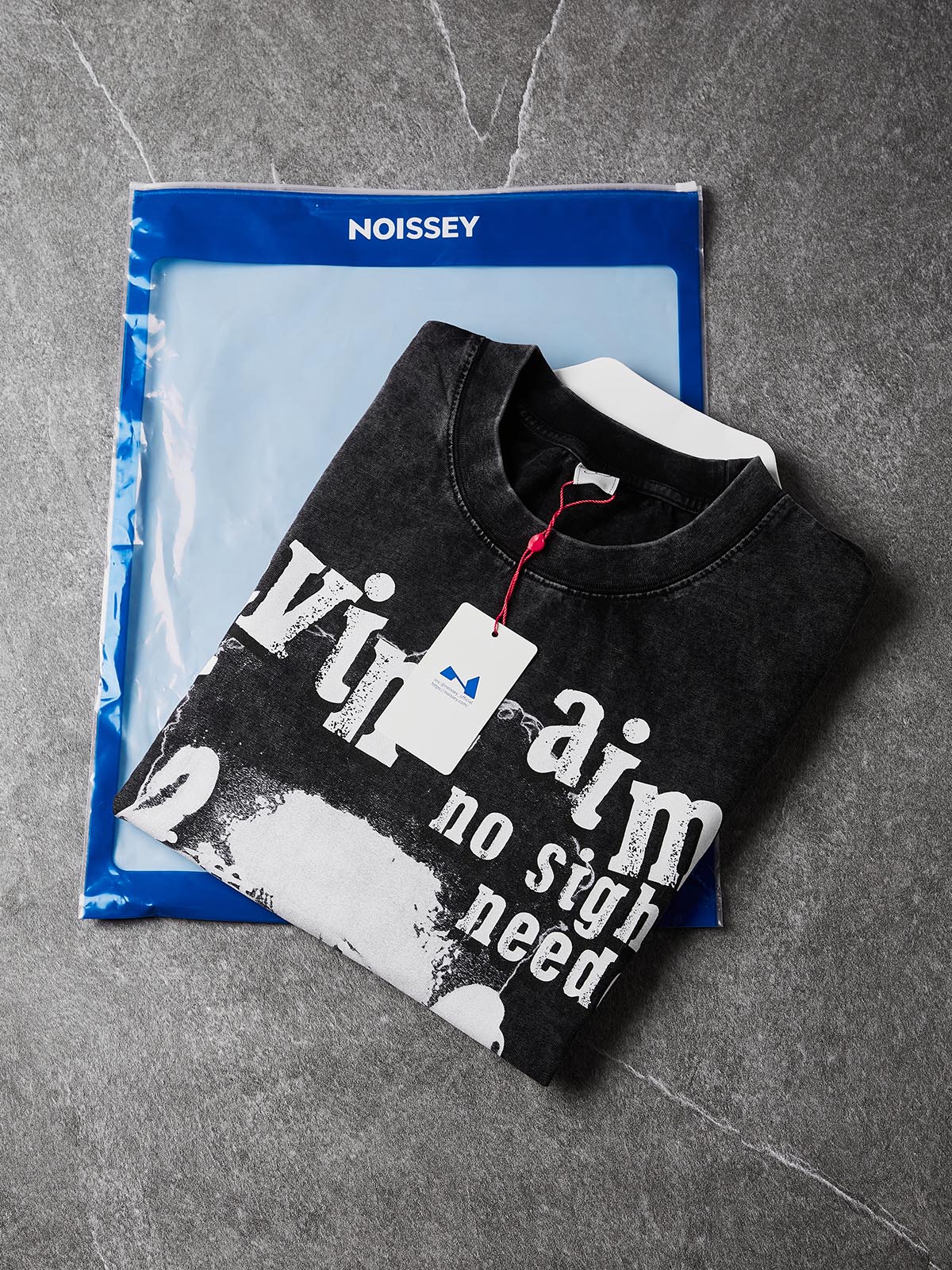 NOISSEY "Divine Aim" Washed Black Tee - Vintage Graphic
