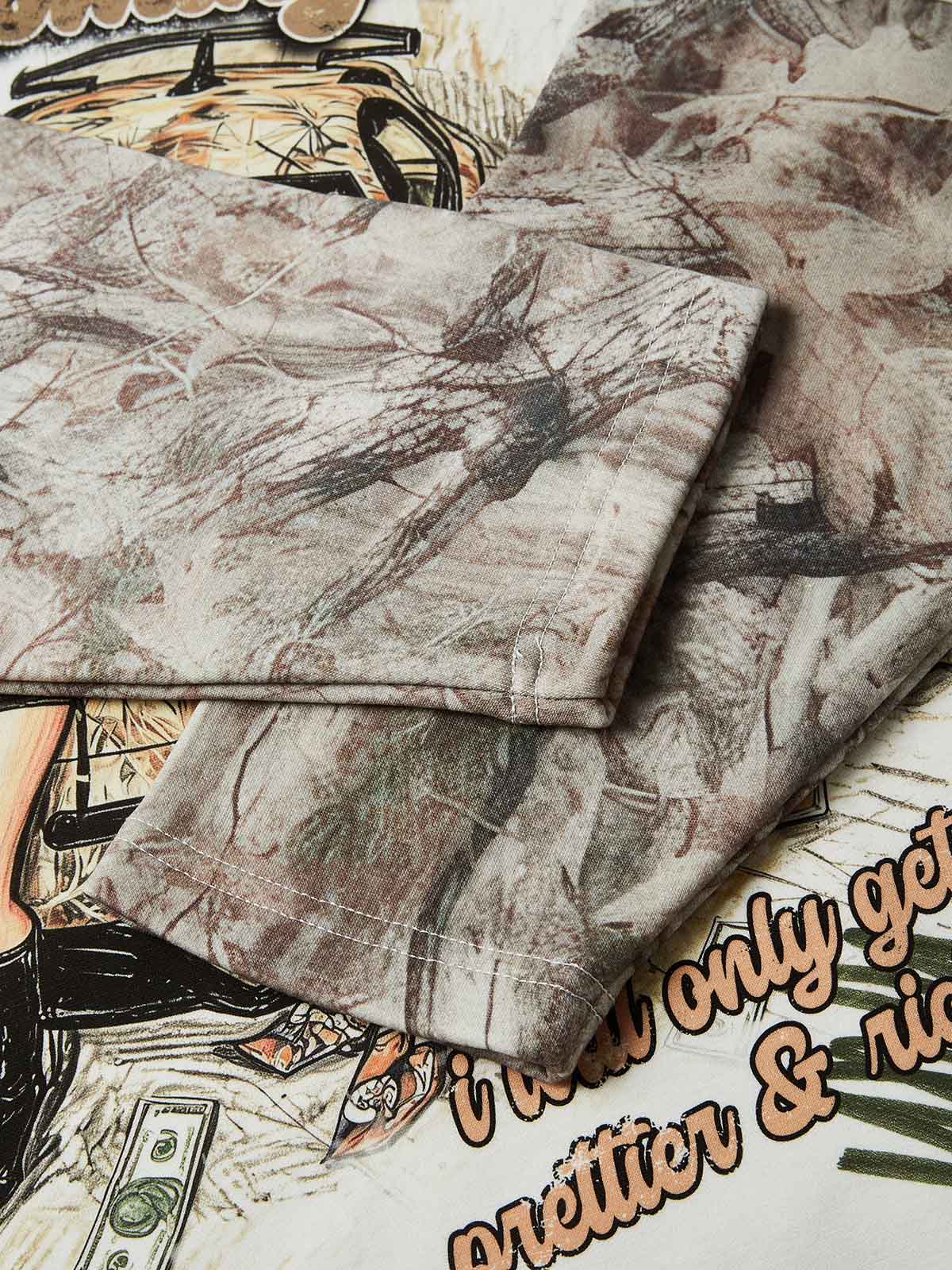 NOISSEY "A New Me" Camo Panel Crewneck Sweatshirt - Off-White