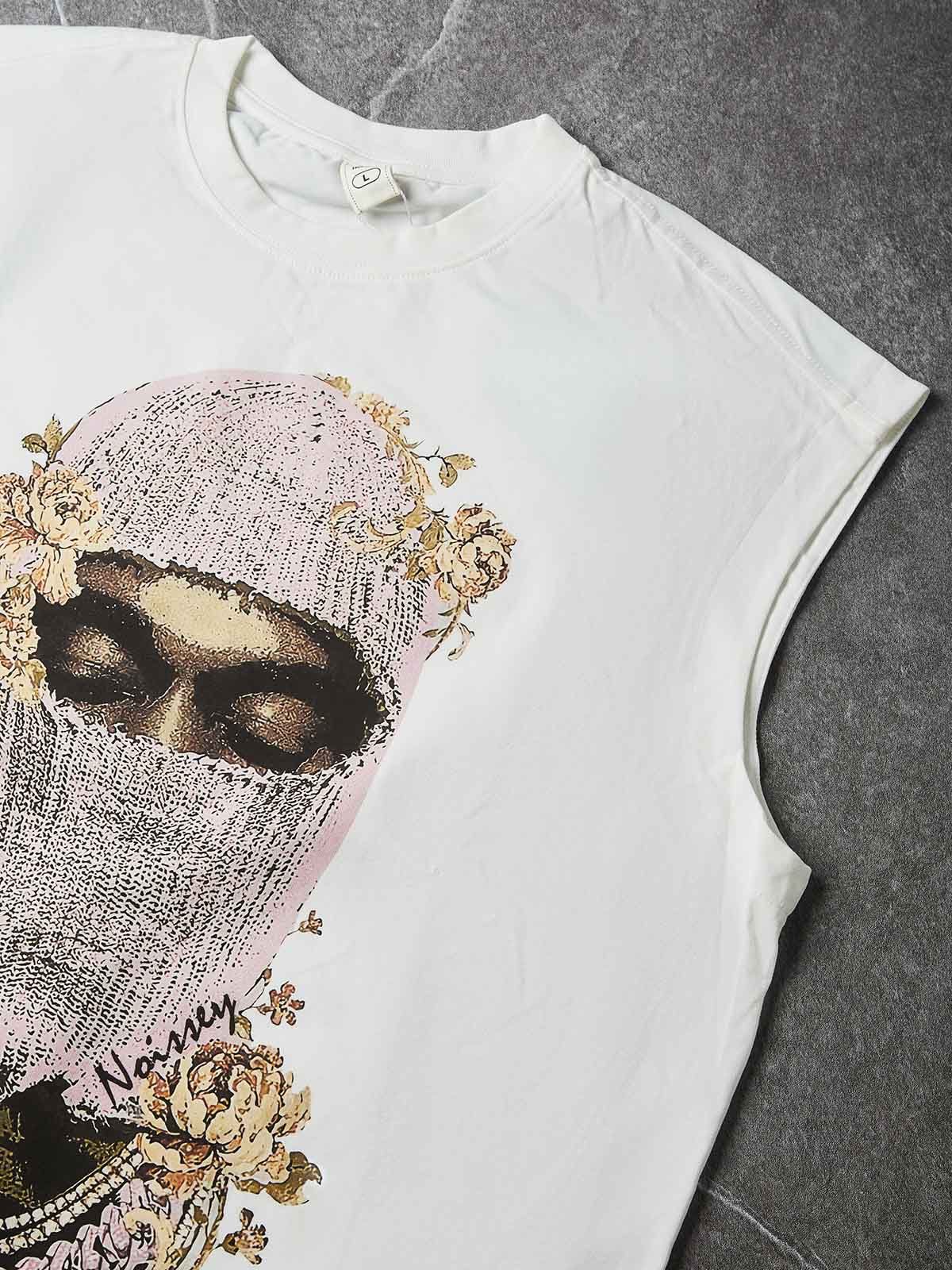 NOISSEY Vintage Knit Balaclava Print Tank Top