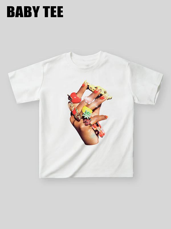 Summer Fruit Colorful Nail Print baby tee