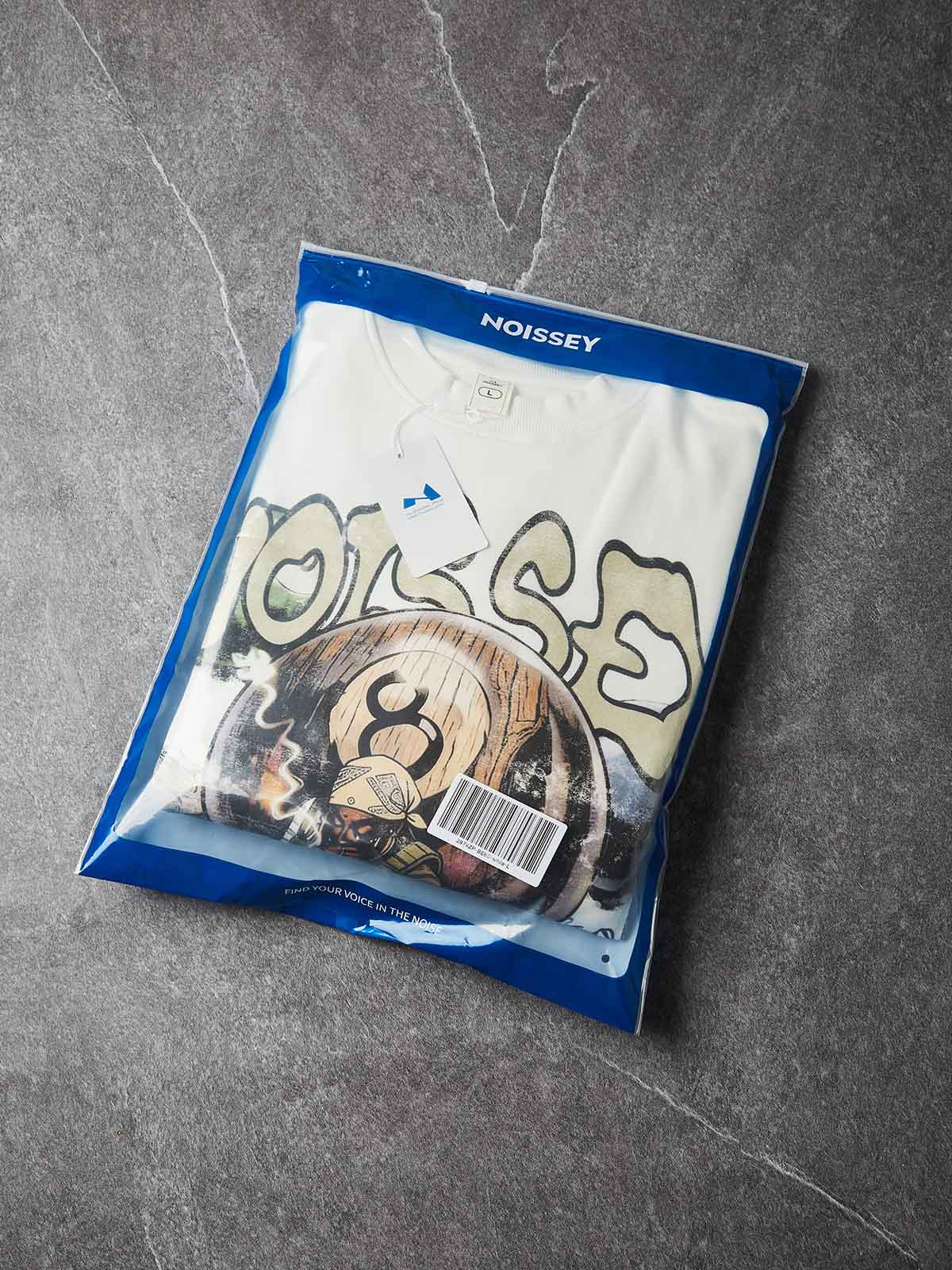 NOISSEY "Money is a Legal Drug" Camo Splice Sweatshirt - Premium Bone White