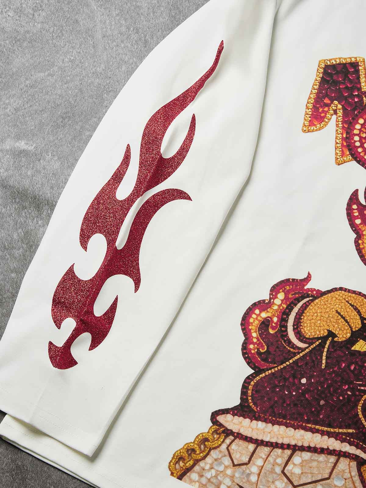NOISSEY "They Doubted Me" Iced-Out Character Graphic Long Sleeve - Studio White