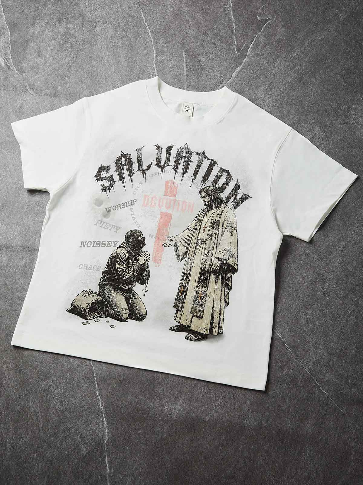NOISSEY "Salvation & Devotion" Graphic Tee - Heavyweight Studio White