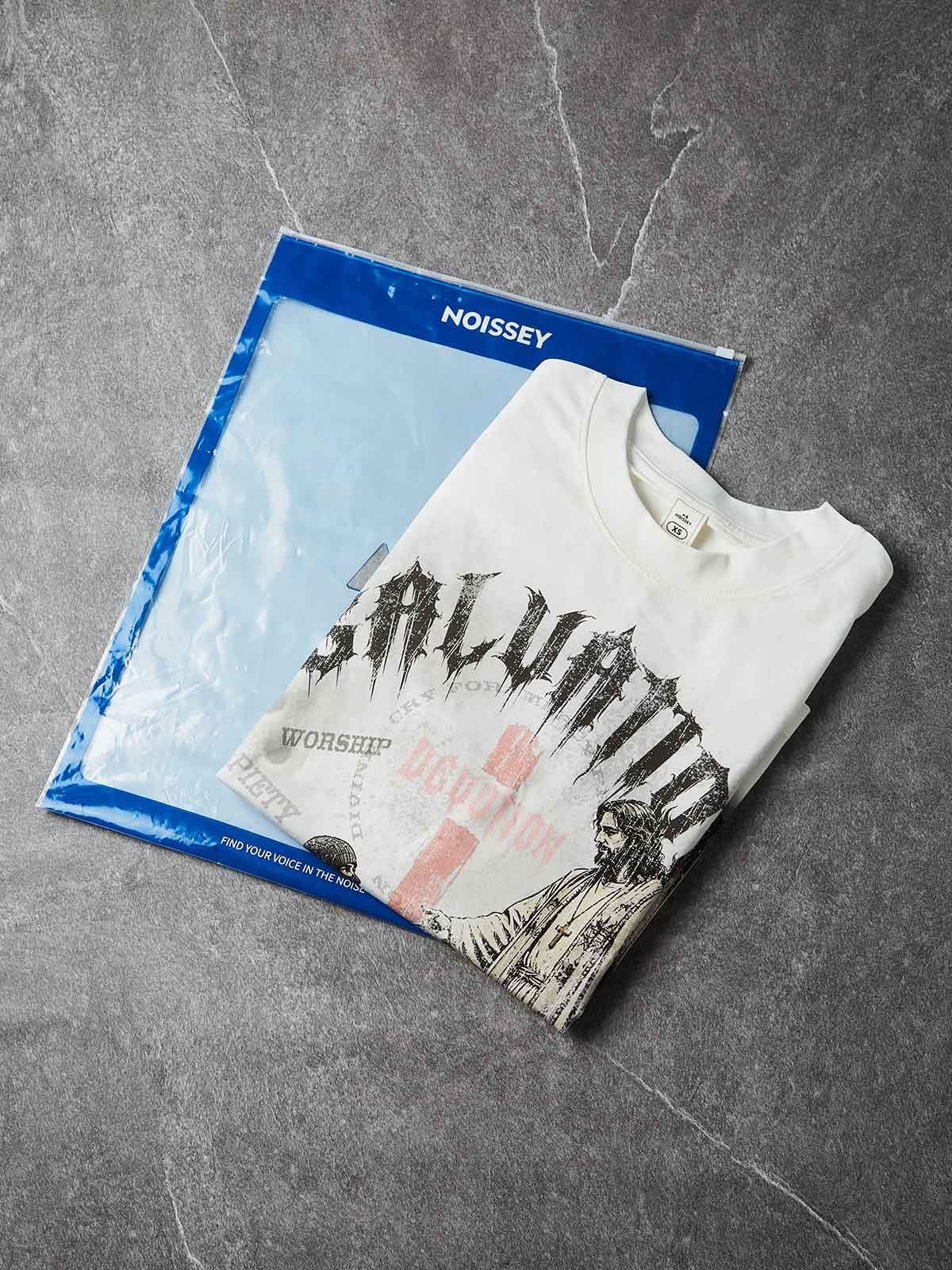 NOISSEY "Salvation & Devotion" Graphic Tee - Heavyweight Studio White
