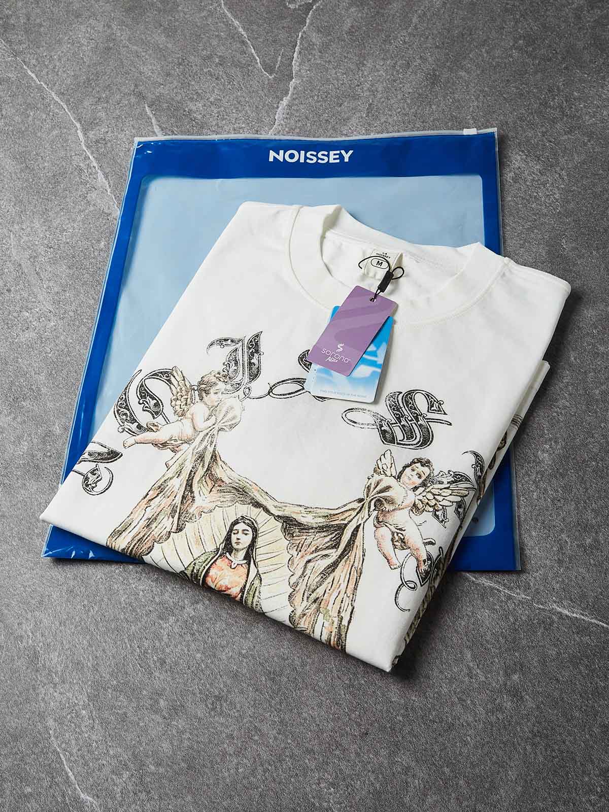 NOISSEY "Virgin Mary & Cherubs" Graphic Tee - Heavyweight Studio White