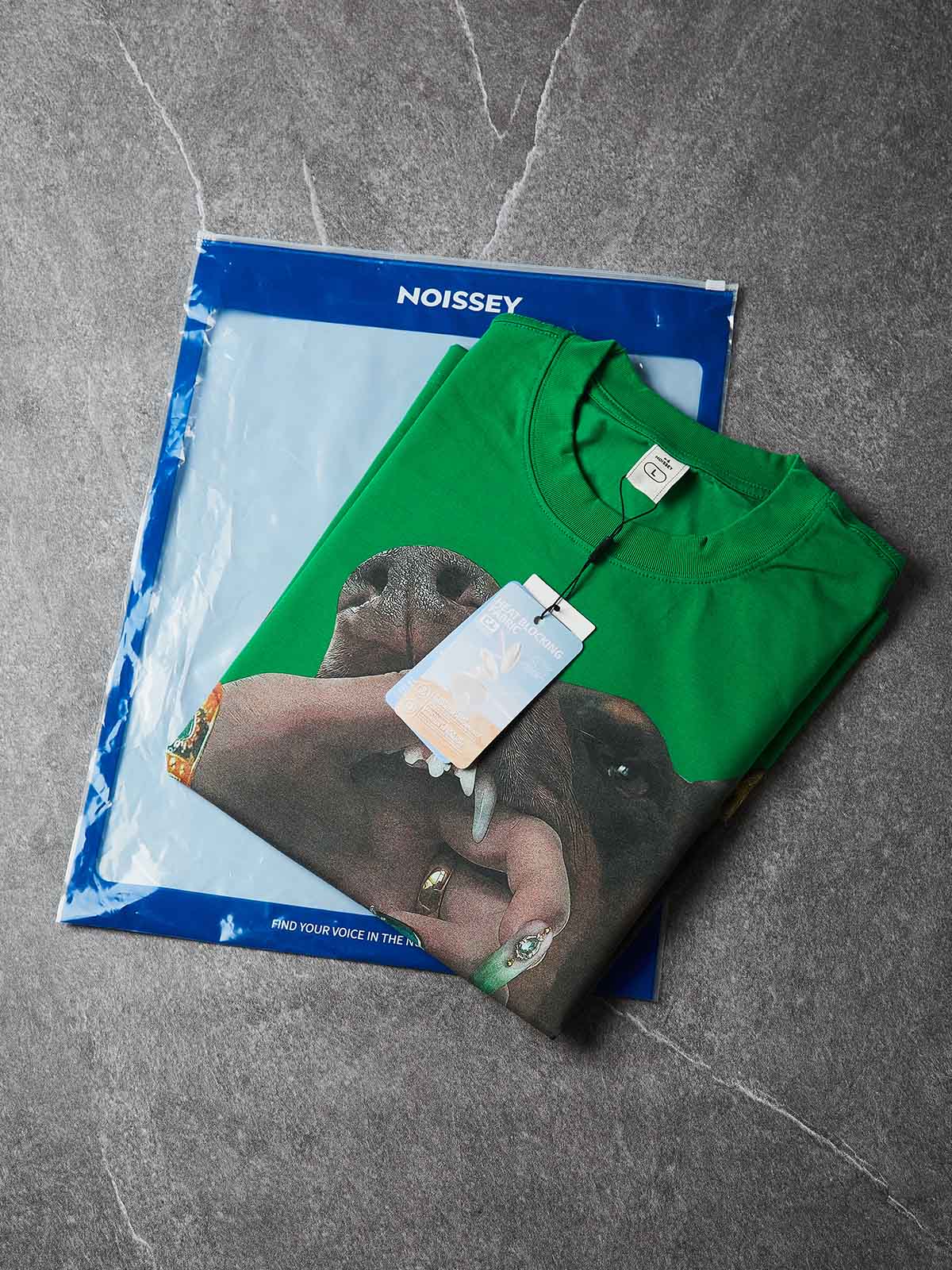 NOISSEY "Cyber Doberman" Double-Sleeve Graphic Sweatshirt - Vibrant Green