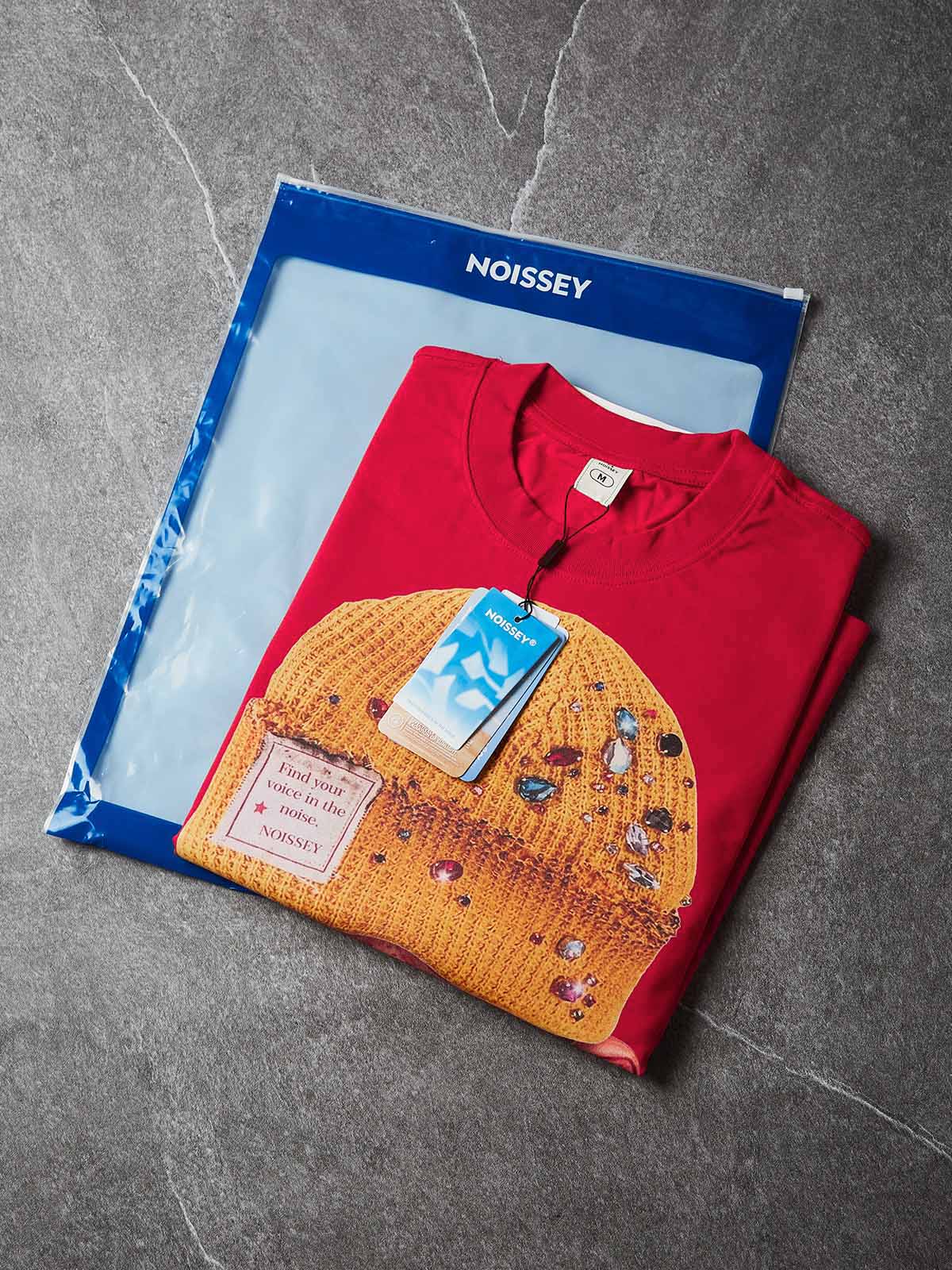 NOISSEY "Find Your Voice" Cartoon Graphic Tee - Vibrant Street Red